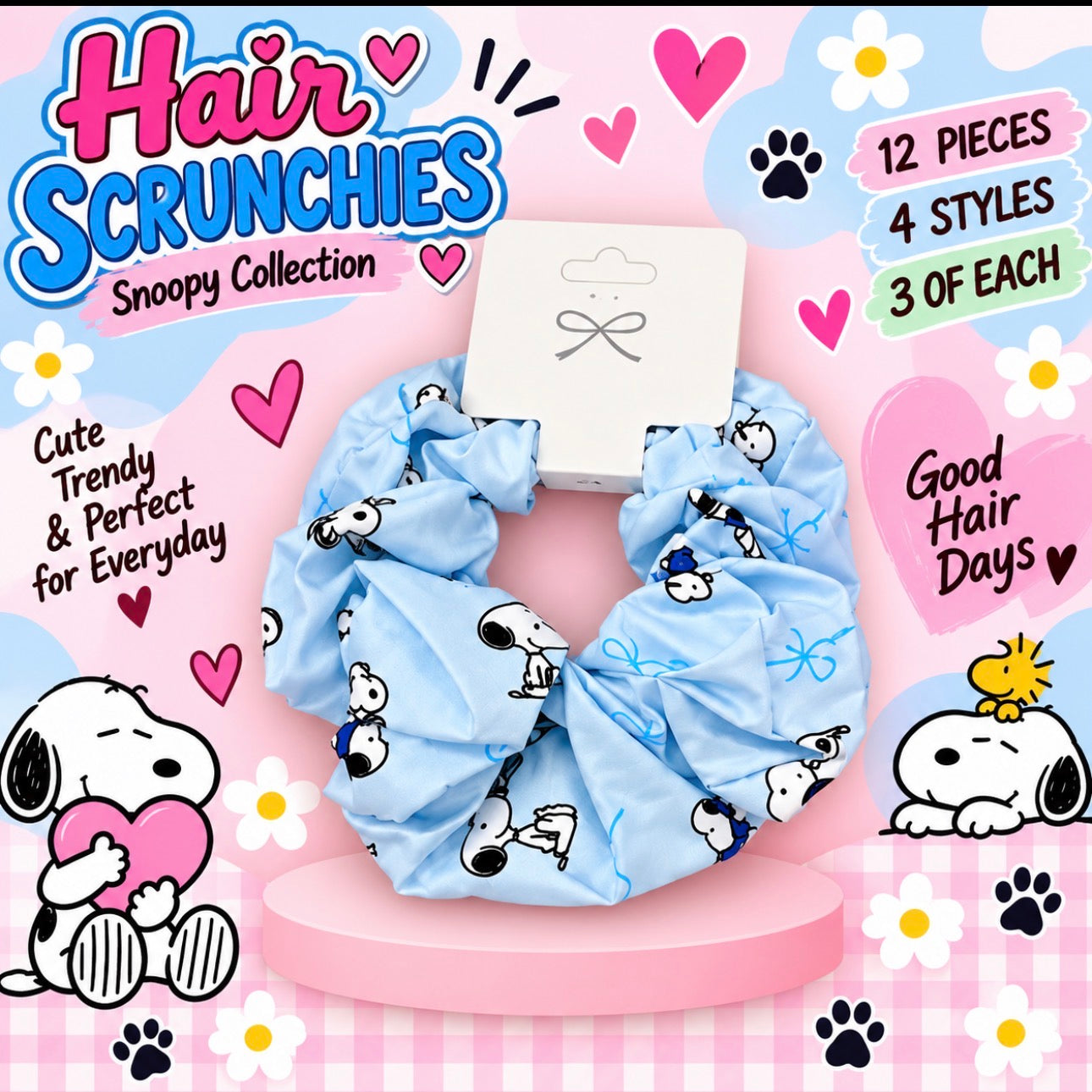 Hair Girly Scrunchies (one Dozen)