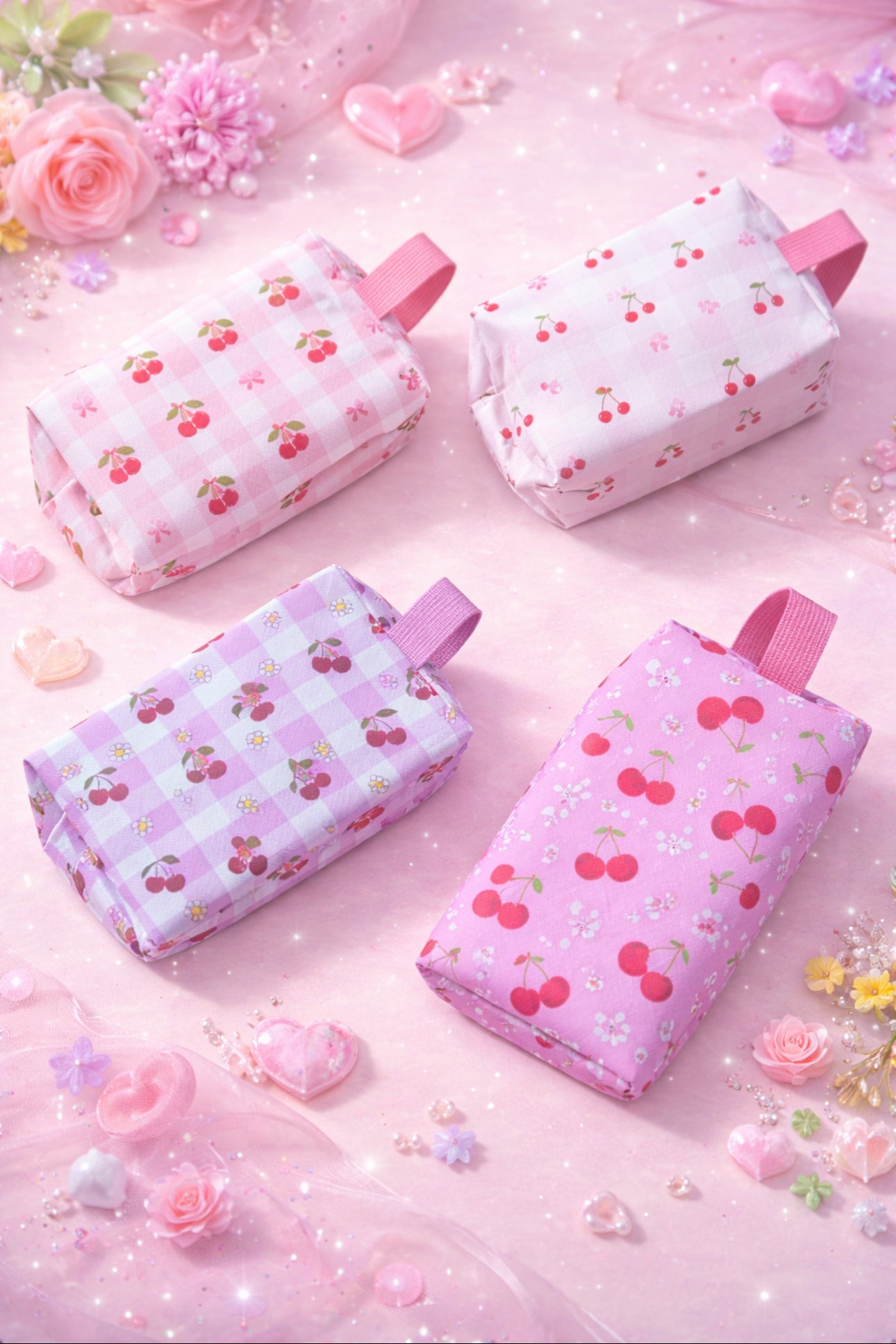 Cherry Large Cosmetic Bags