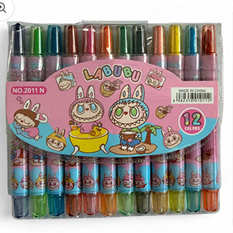 Labubu 12 Pieces Bag Colorful Crayons