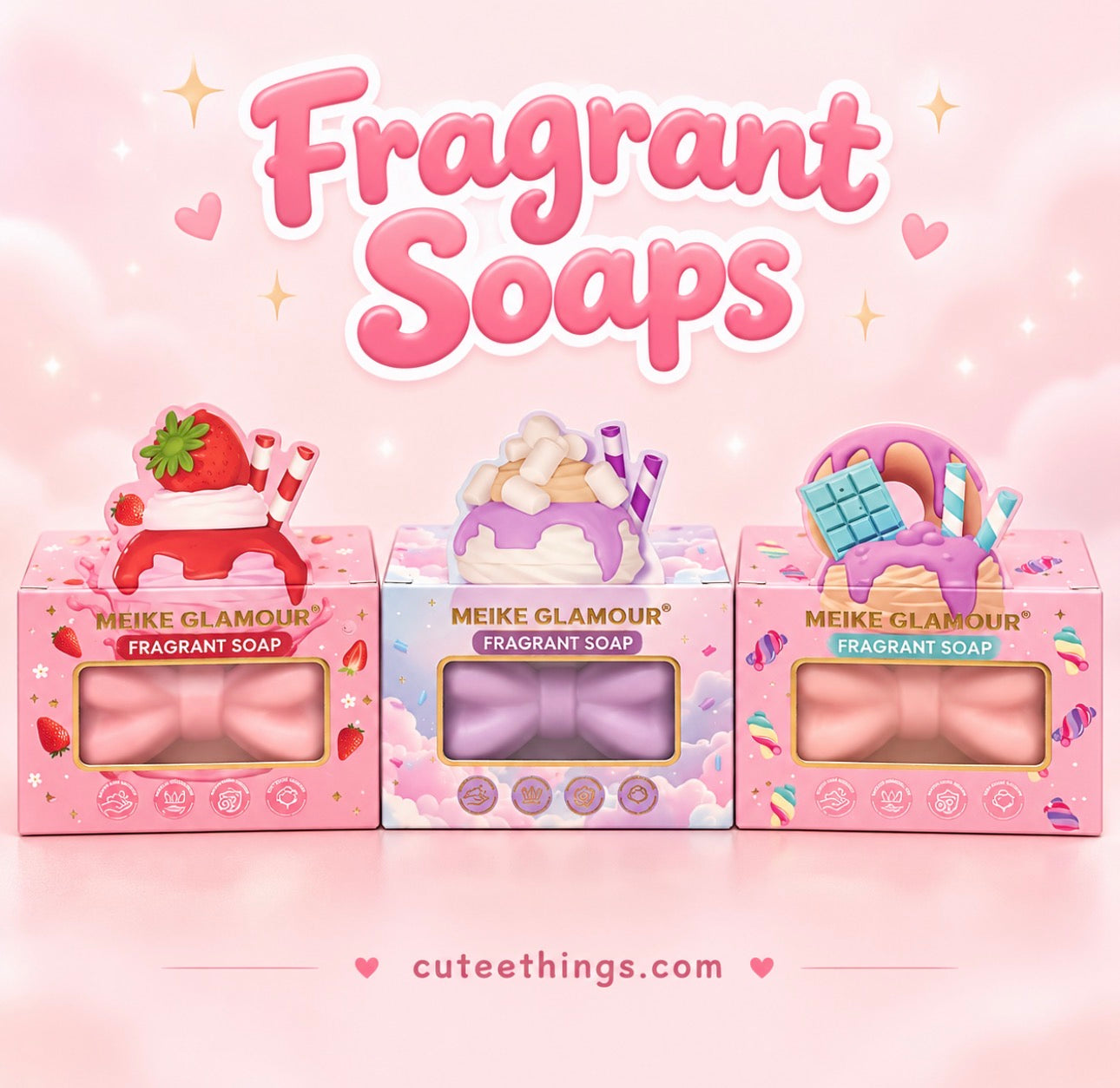 Bow-Shaped Fragrant Soap (3 Soaps)
