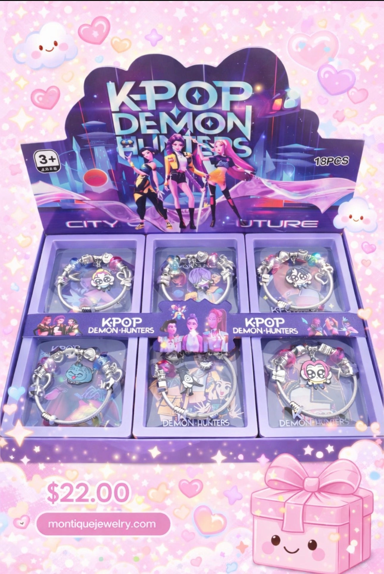 Cute Kpop Bracelets Pandora Style ( one piece in box)