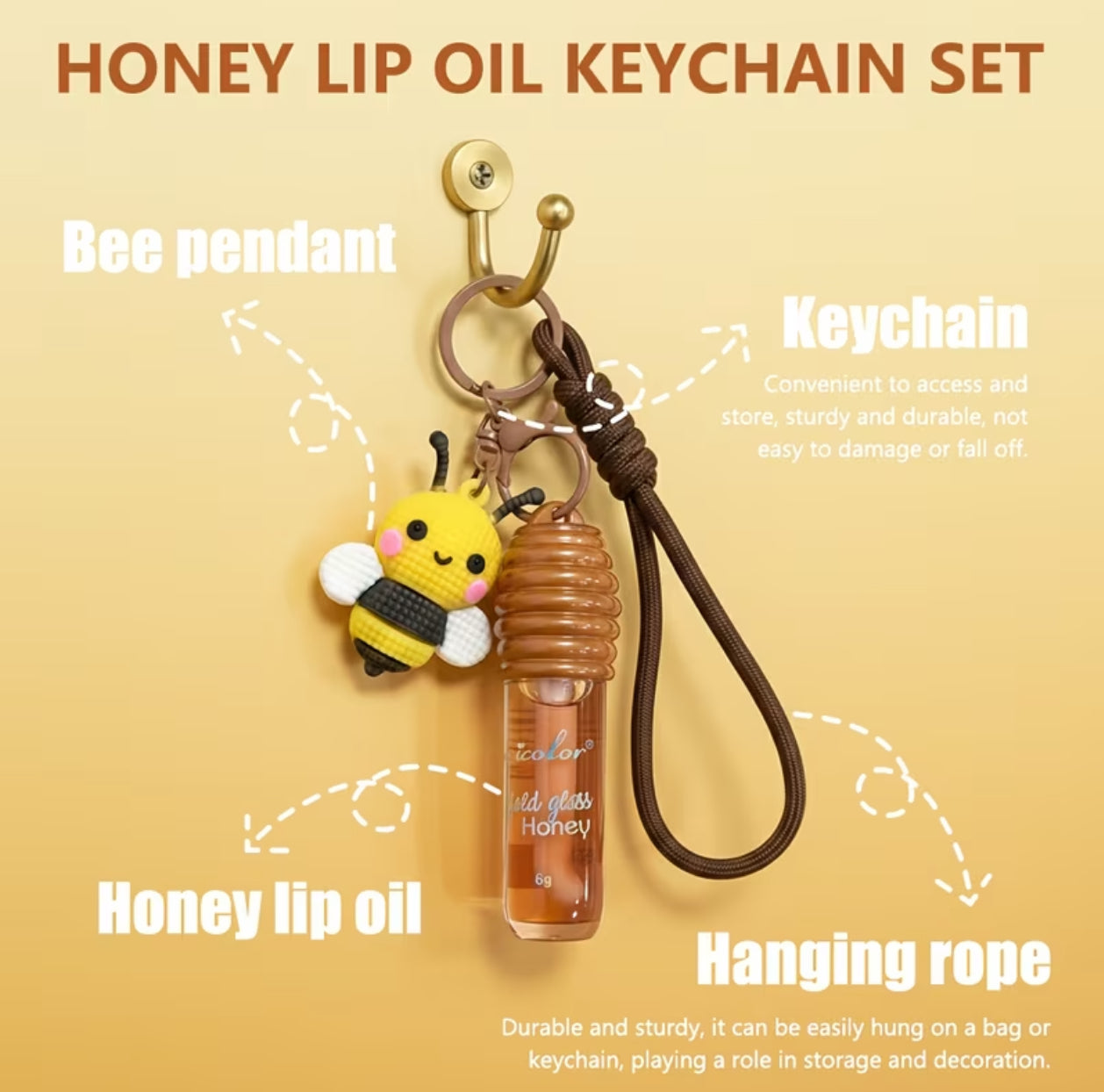 Honey Lip Oil Keychain Set