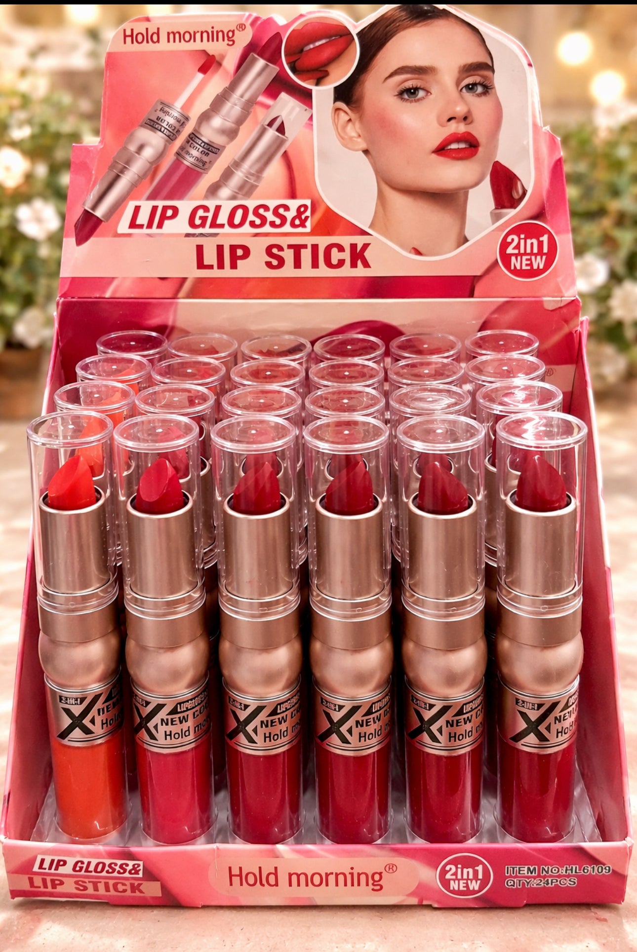 2 in 1 Lipgloss- Lipstick ( 6 pieces)