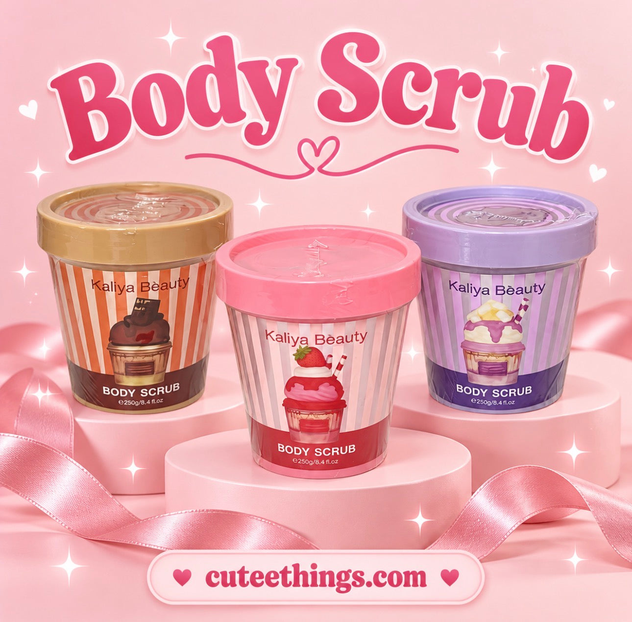 Body Scrub 3 DifferentFlavors.           (3 Pieces)