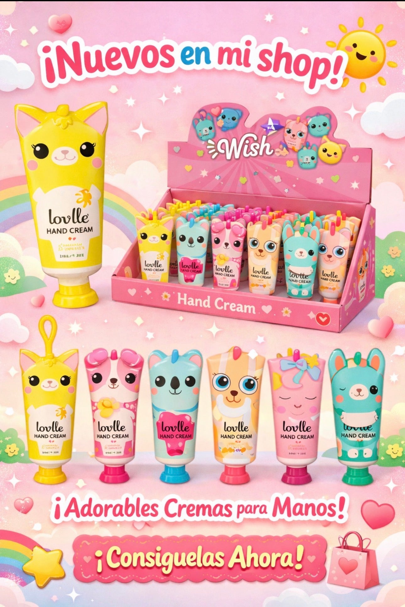 Hand Creams with Keychain 6 Different Essences ( 6 Pieces)