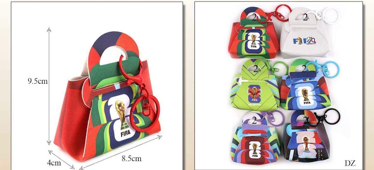 one Dozen ( 12 Pieces) FIFA World Cup 2026 Coin Bags with Keychain