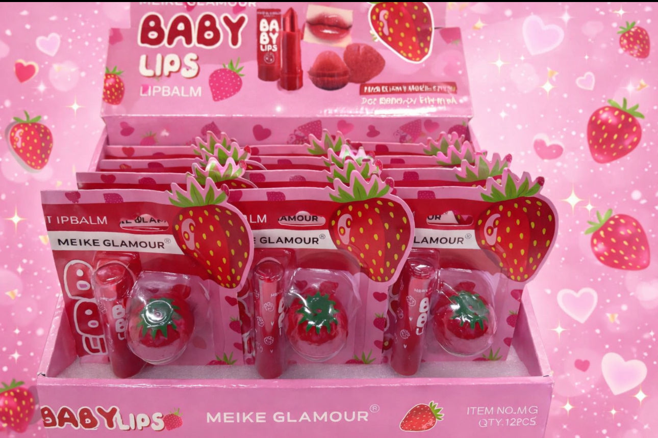 Baby Lips duo strawberry 
Two lip balm hidratantes con empaque adorable que
enamora a primera vista
Ideal para uso diario o como regalo