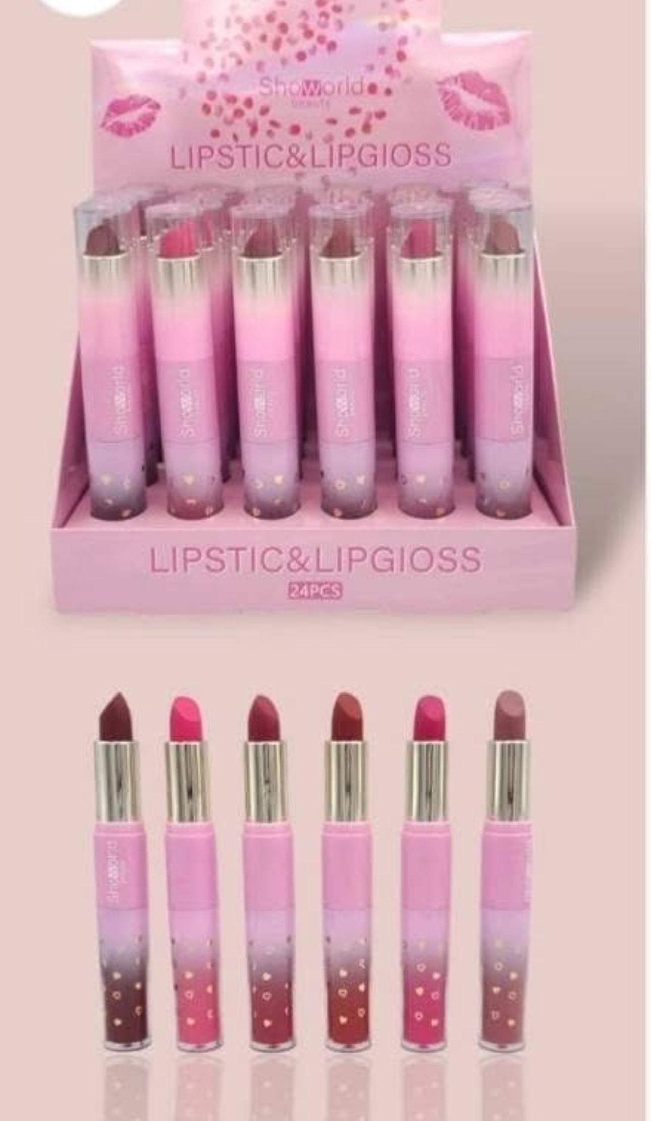 Lipstick and Lipgloss Duo Set ( 6Pieces)