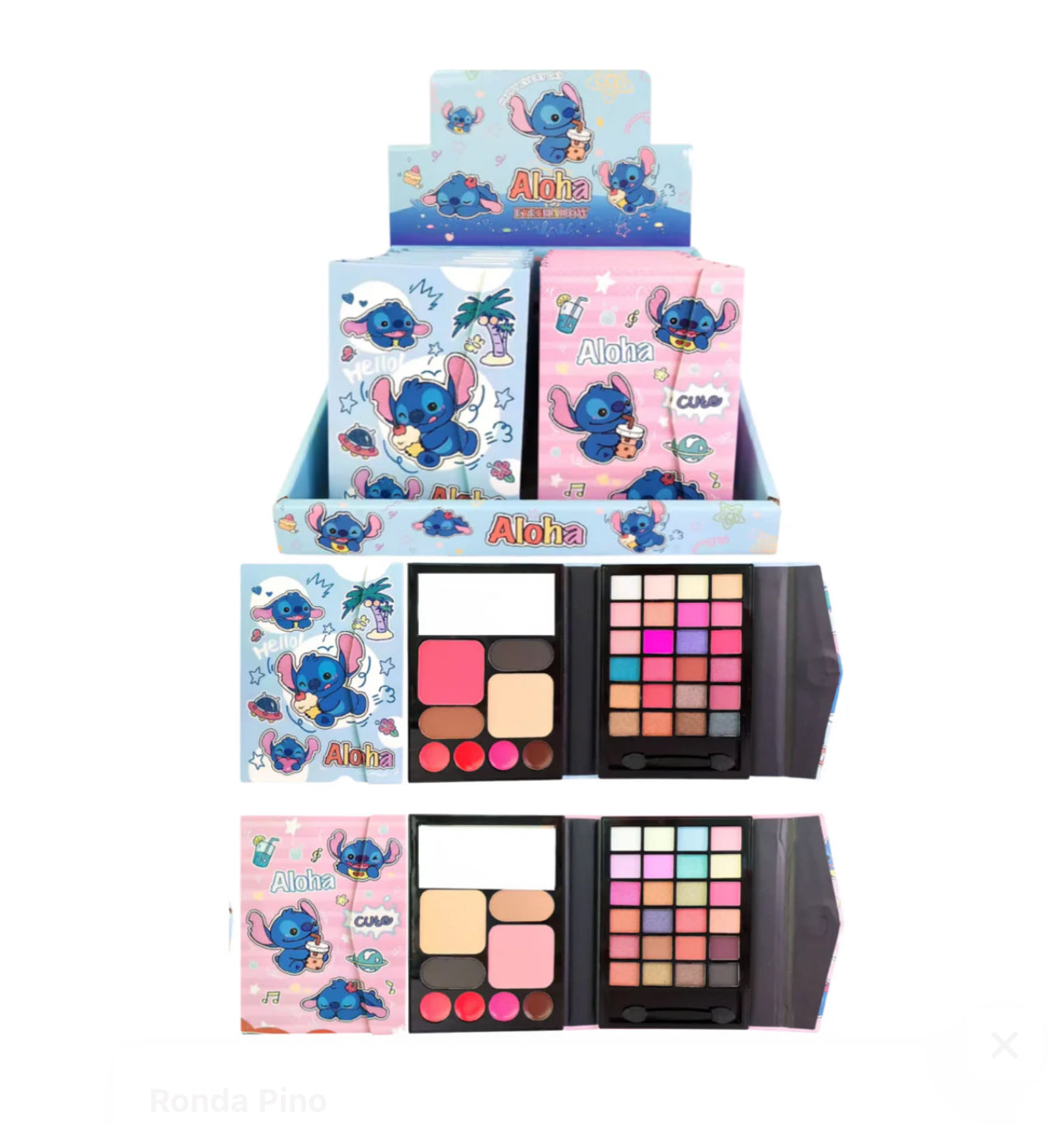 Blue Guy Makeup Set ( eyeshadow-blush-highlighter-brow shadow-lipgloss-powder-mirror-brush)