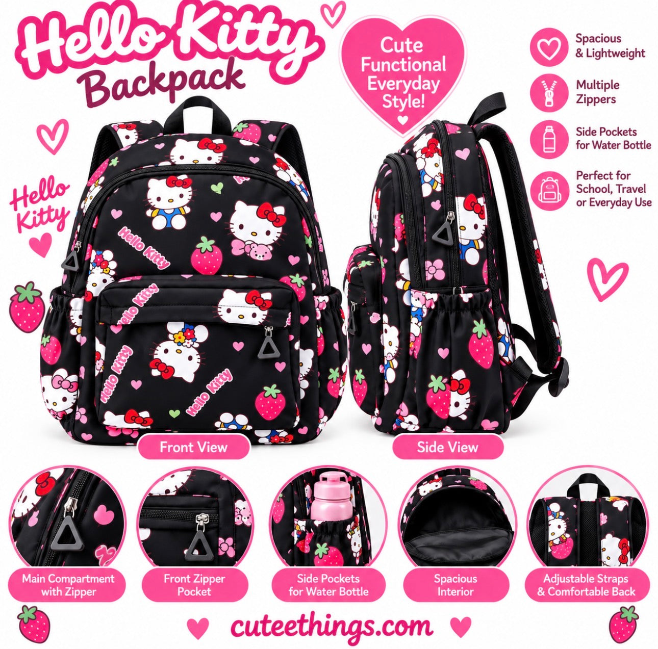 Kitty Backpack lightweight and spacious (one piece)