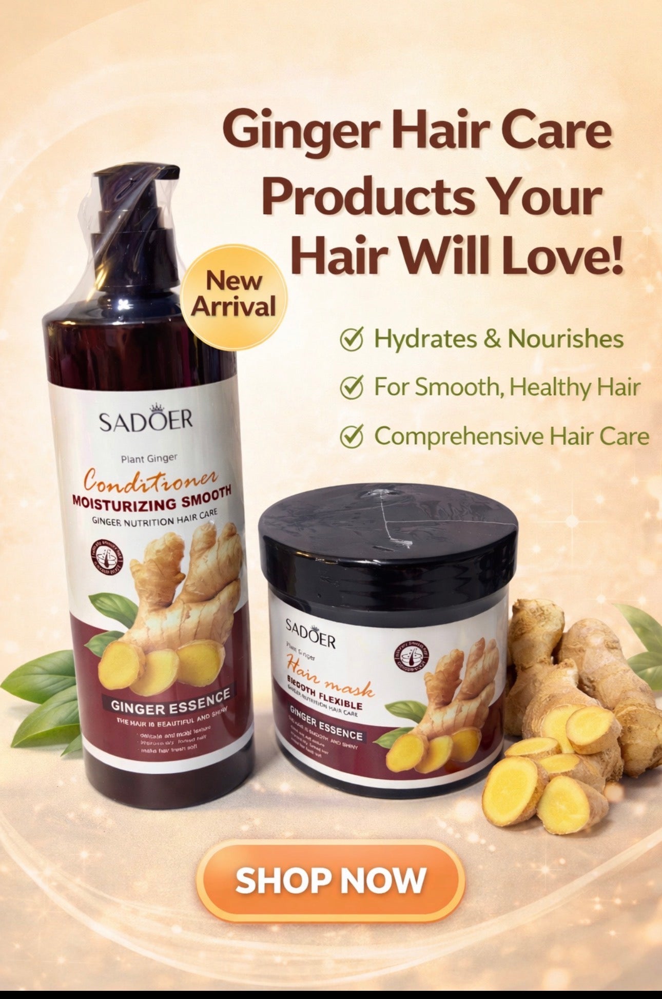 Ginger Root Hair Mak and Hair Moisturizer Set ( Sadoer )