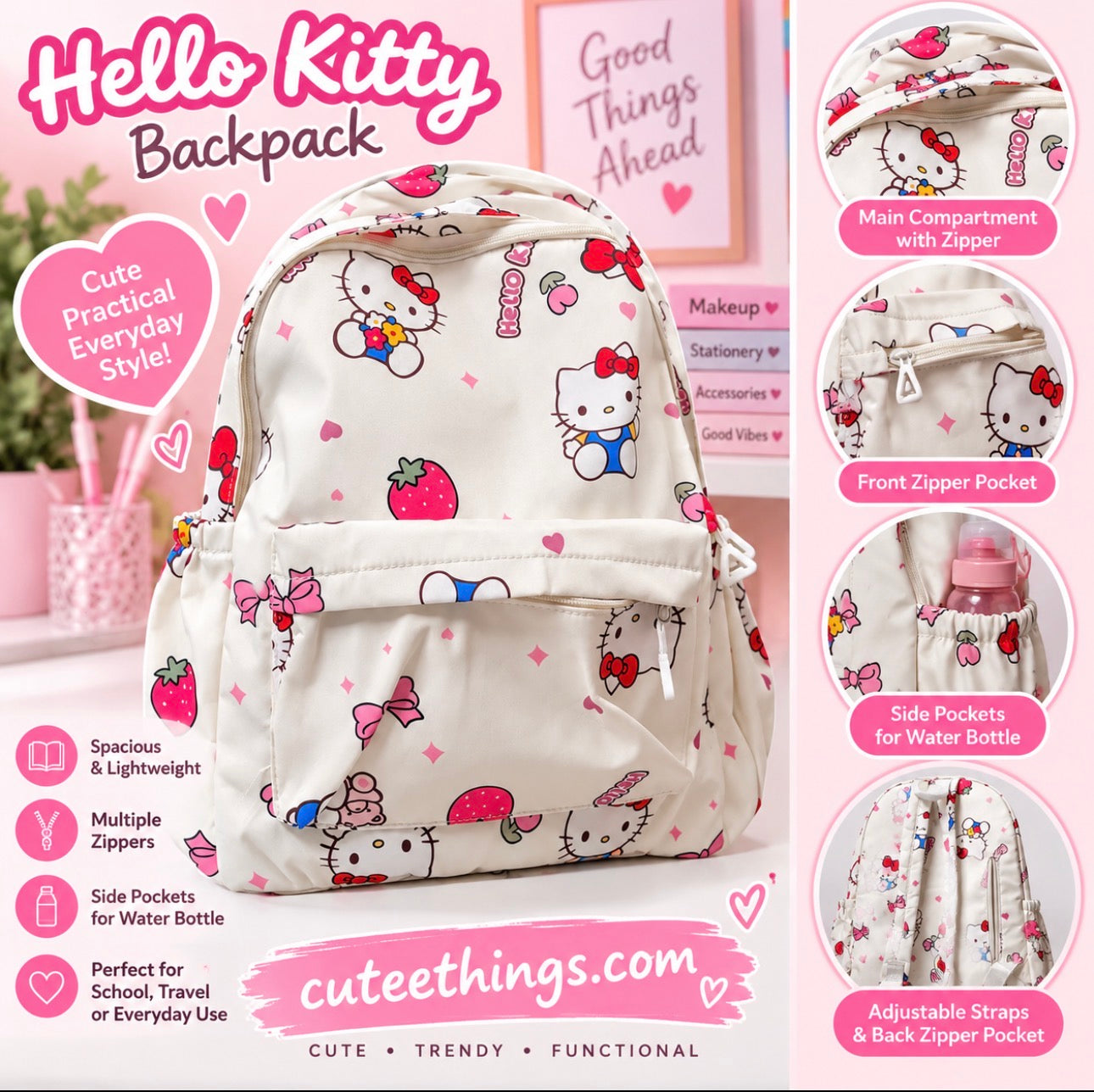 Kitty Backpack lightweight and spacious (one piece)