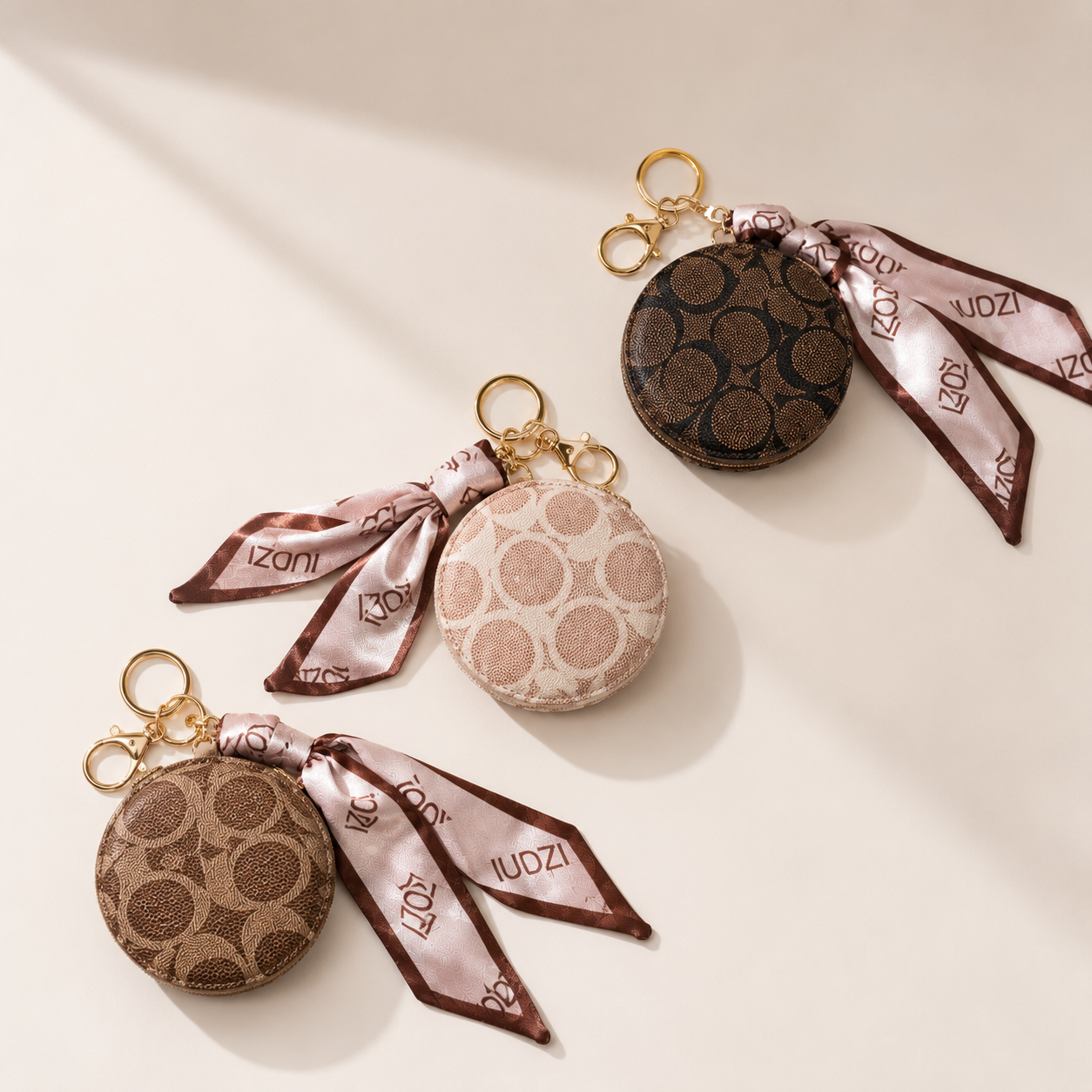 Double-Sided Compact Mirror with Keychain (3 pieces)