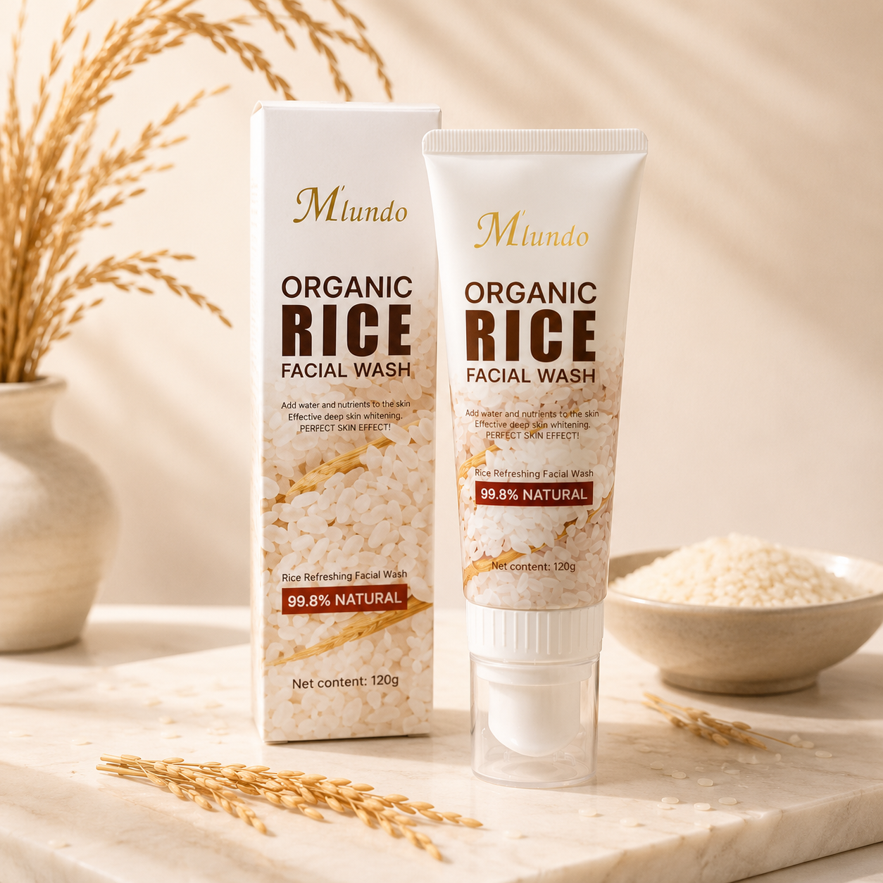 Organic Rice Facial Wash – 120g