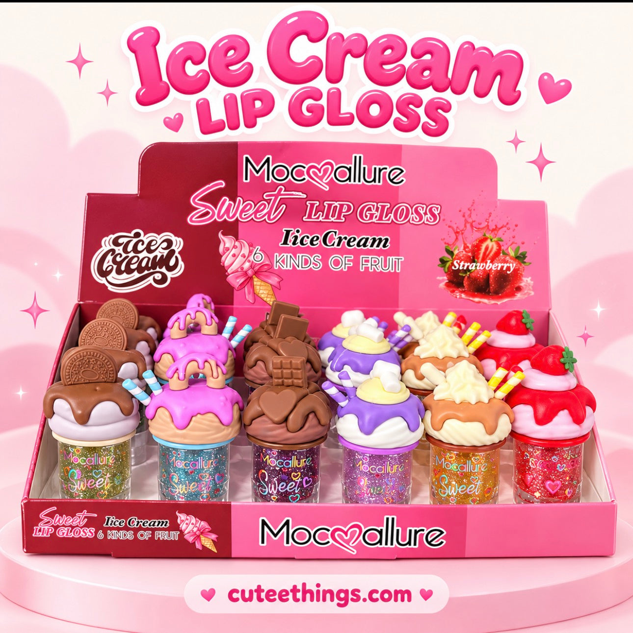 Sweet Icecream Lipgloss (12 pieces)