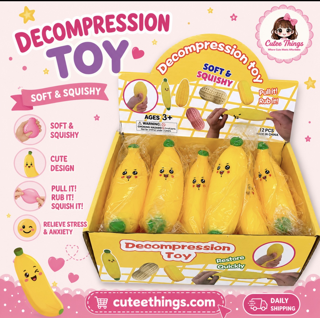 Bananas Decompression Toys            (6 Pieces)