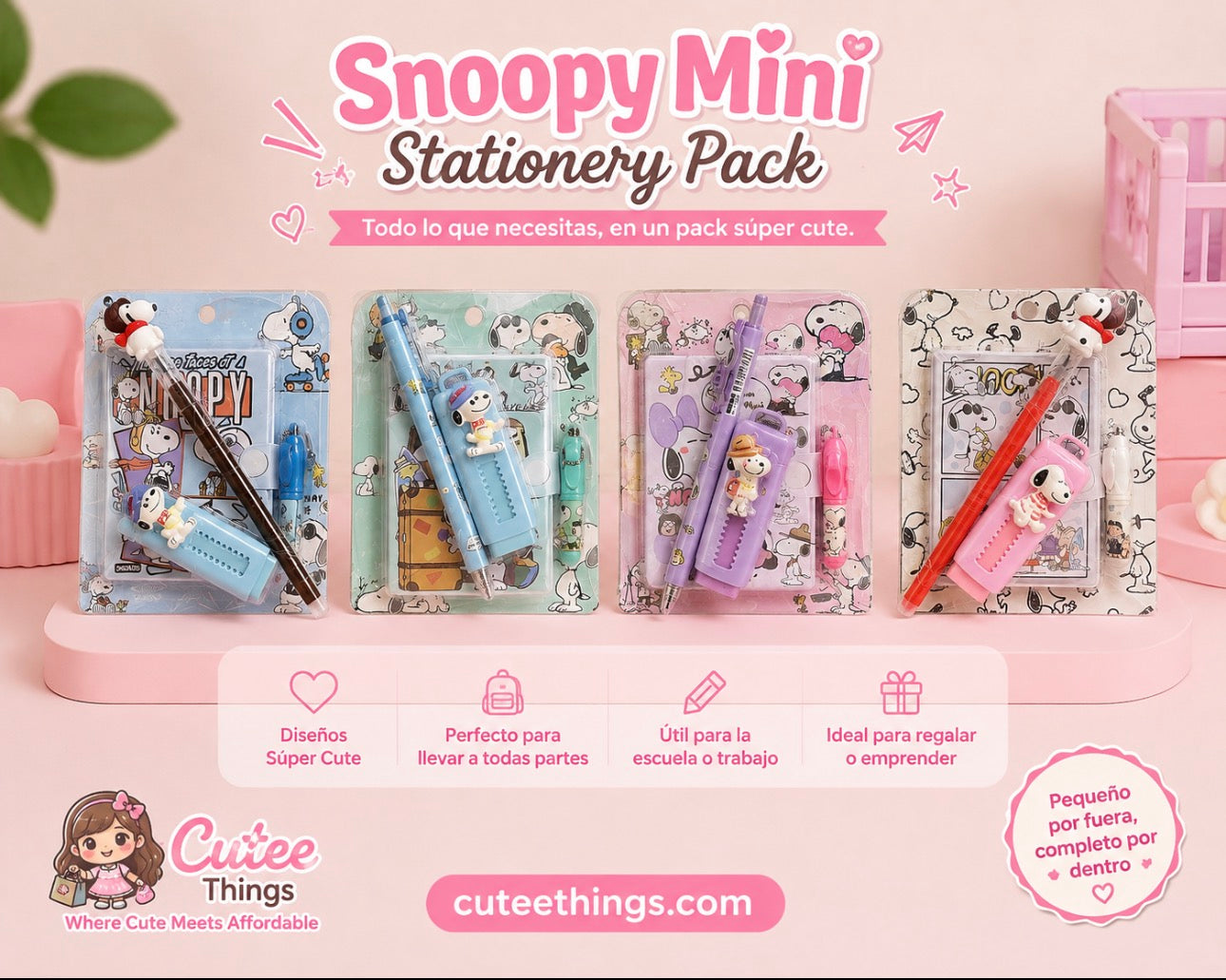 Mini Stationery 3 Pieces Packs                 (6 Packs)