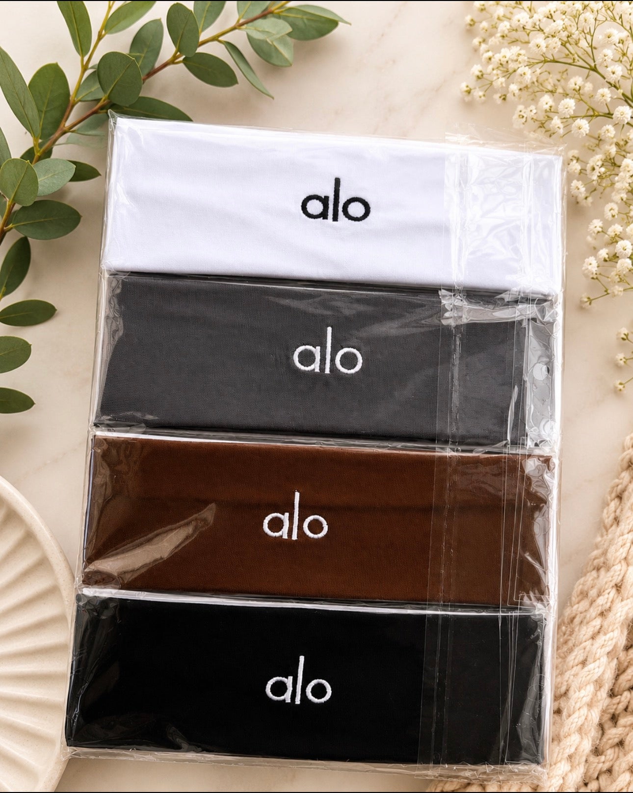 ALO Headbands                                   (12 pieces assorted colors)