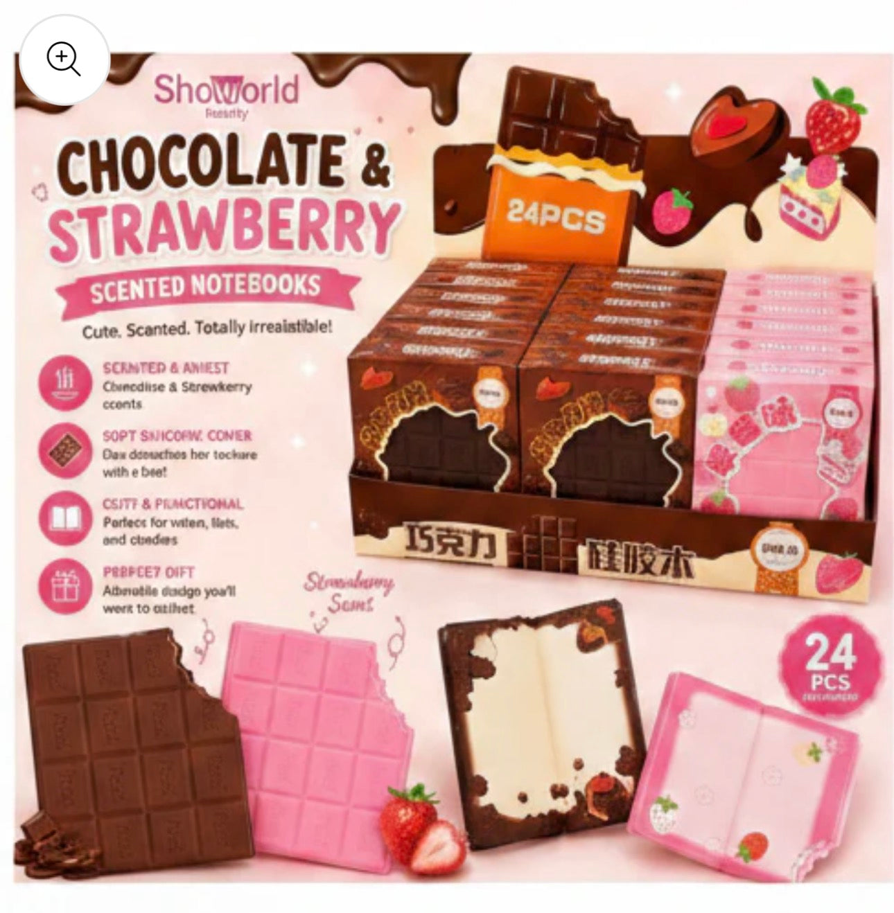Cholate & Strawberry Scented Notebooks