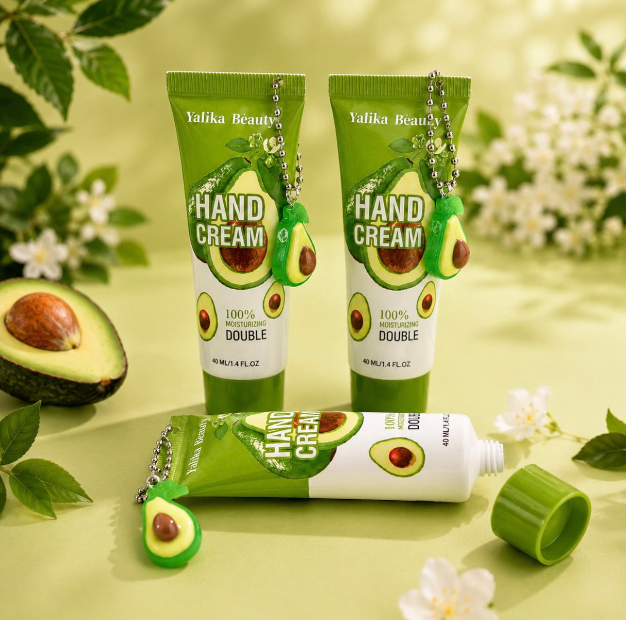 Avocado Moisturizing Hand Cream with Charms (12 Pieces)