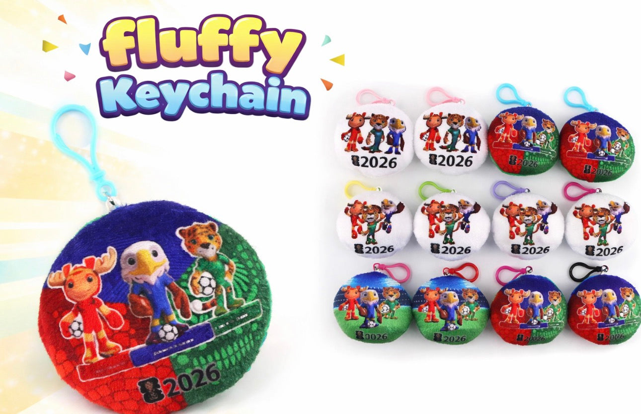 FIFA2026 Fluffy Keychain One Dozen.   (12 Pieces)