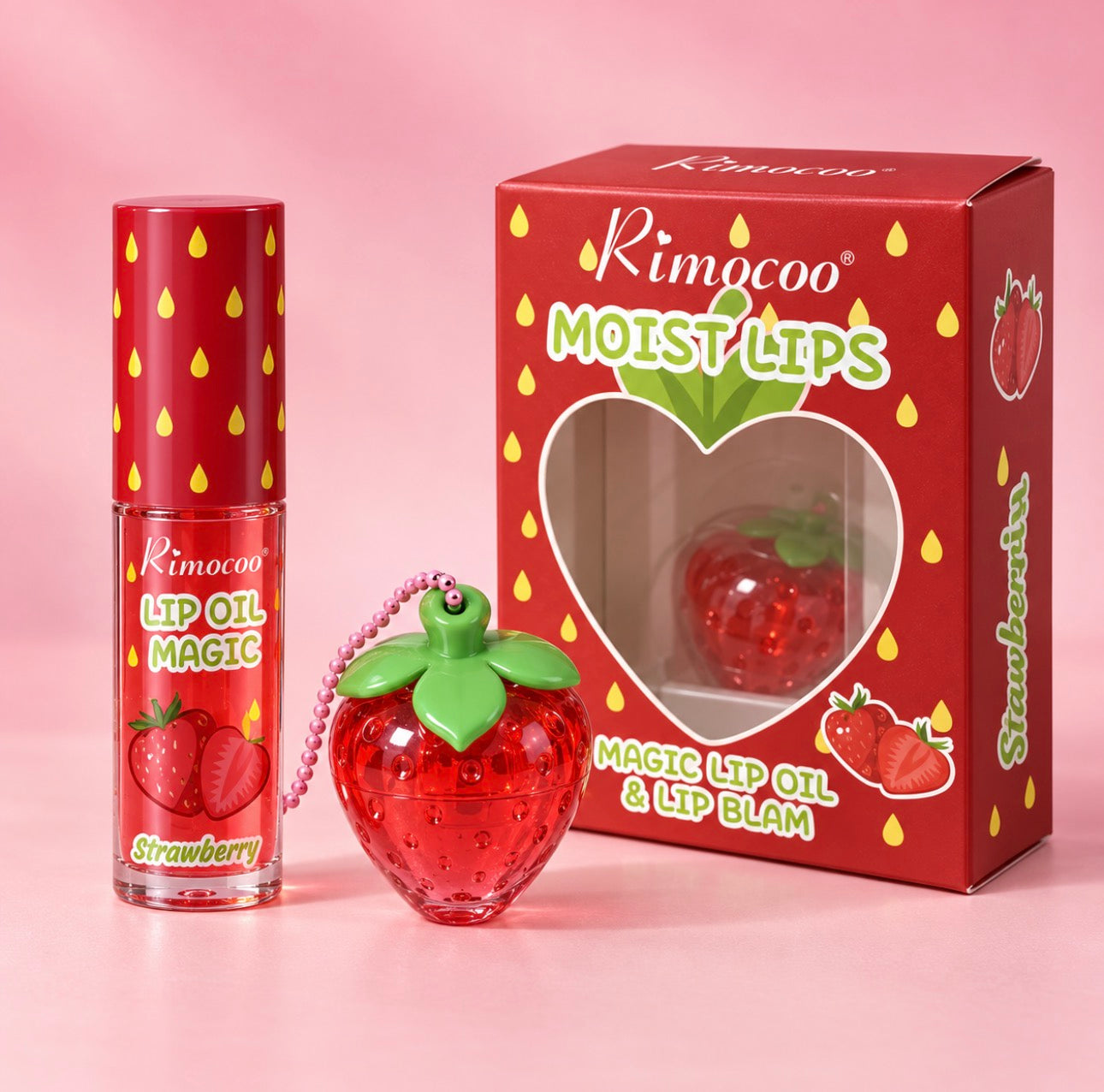 Strawberry Magic Lip oil & LipBalm Sets (6 sets)