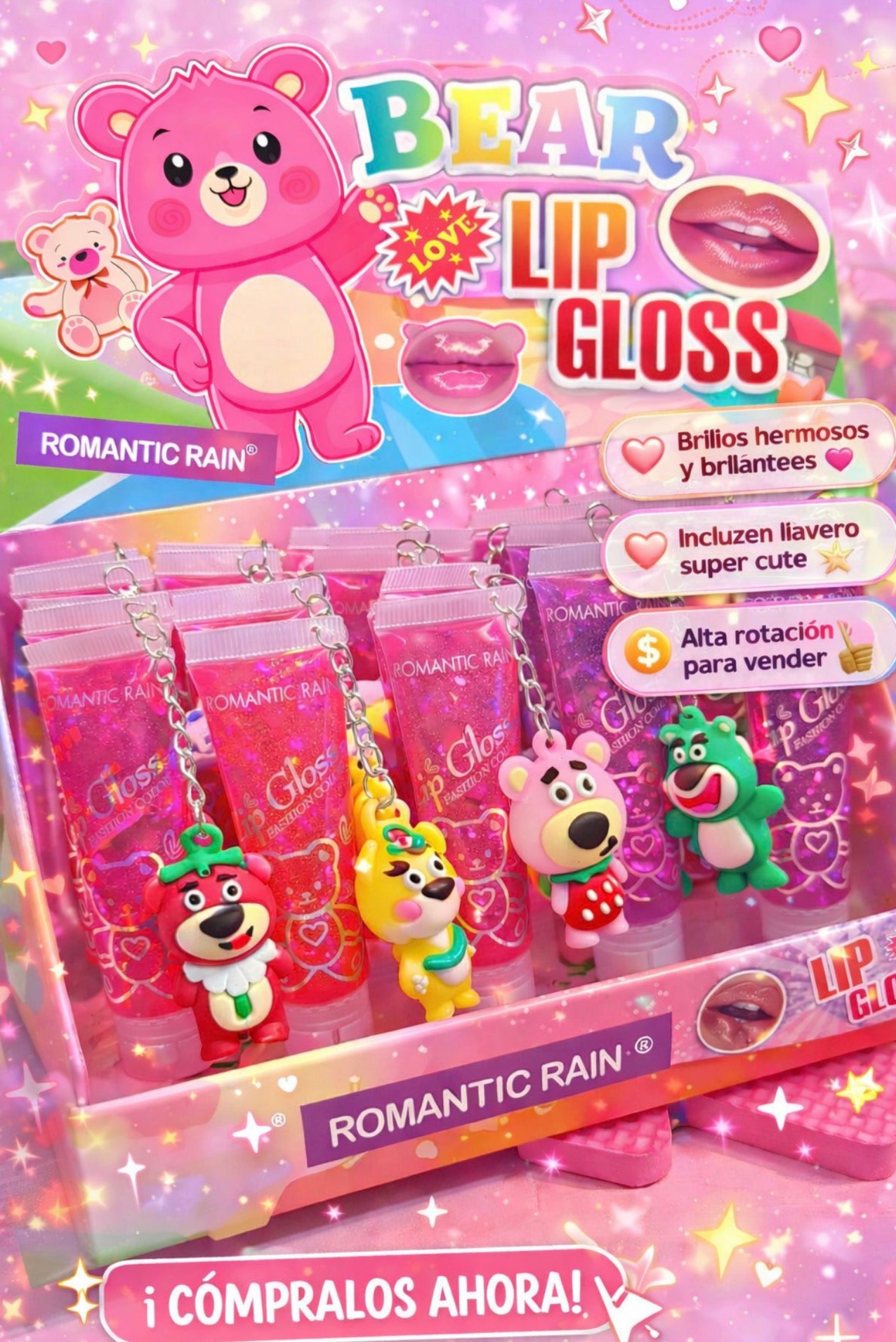 Cute Bear Lipgloss (12 Pieces)