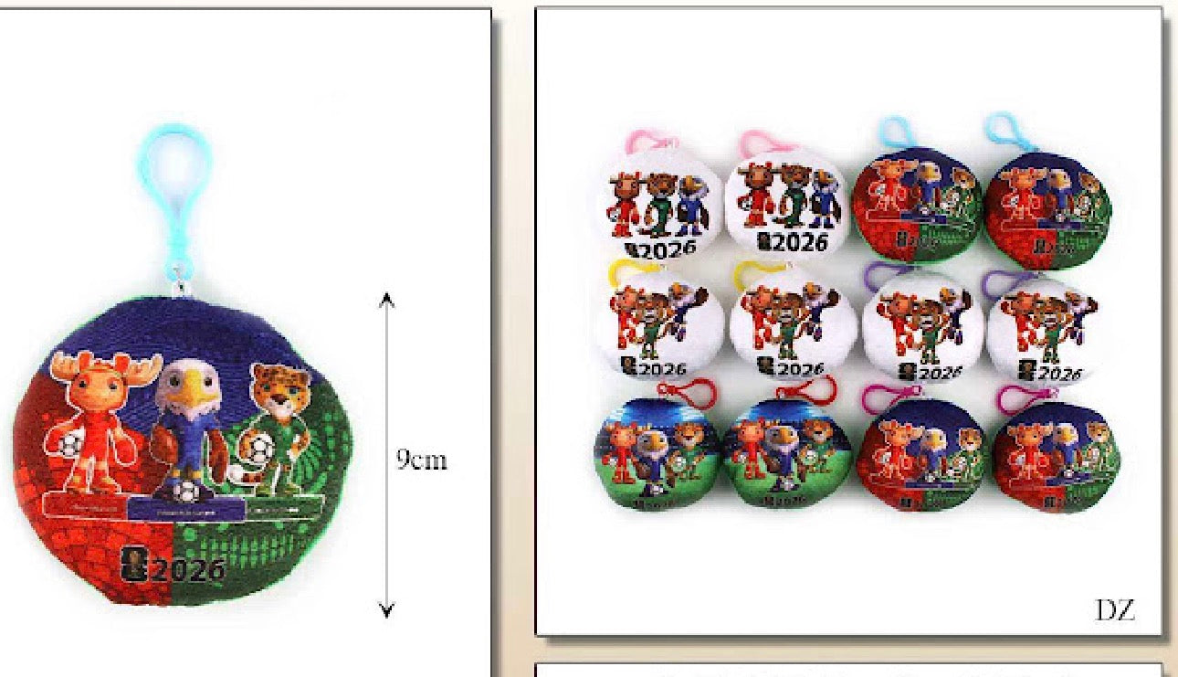 FIFA2026 Fluffy Keychain One Dozen.   (12 Pieces)