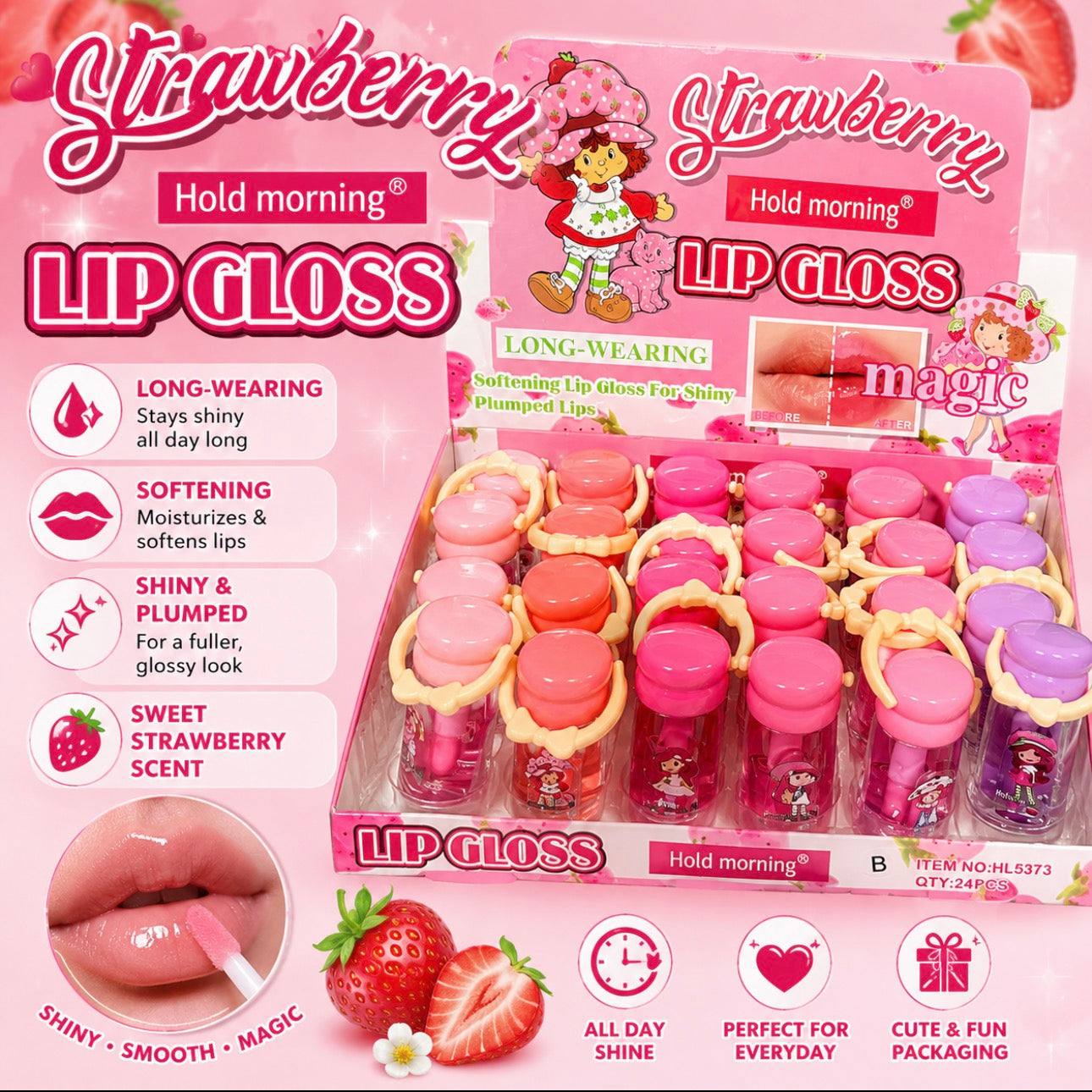 Strawberry Lipgloss ( 12 Pieces)