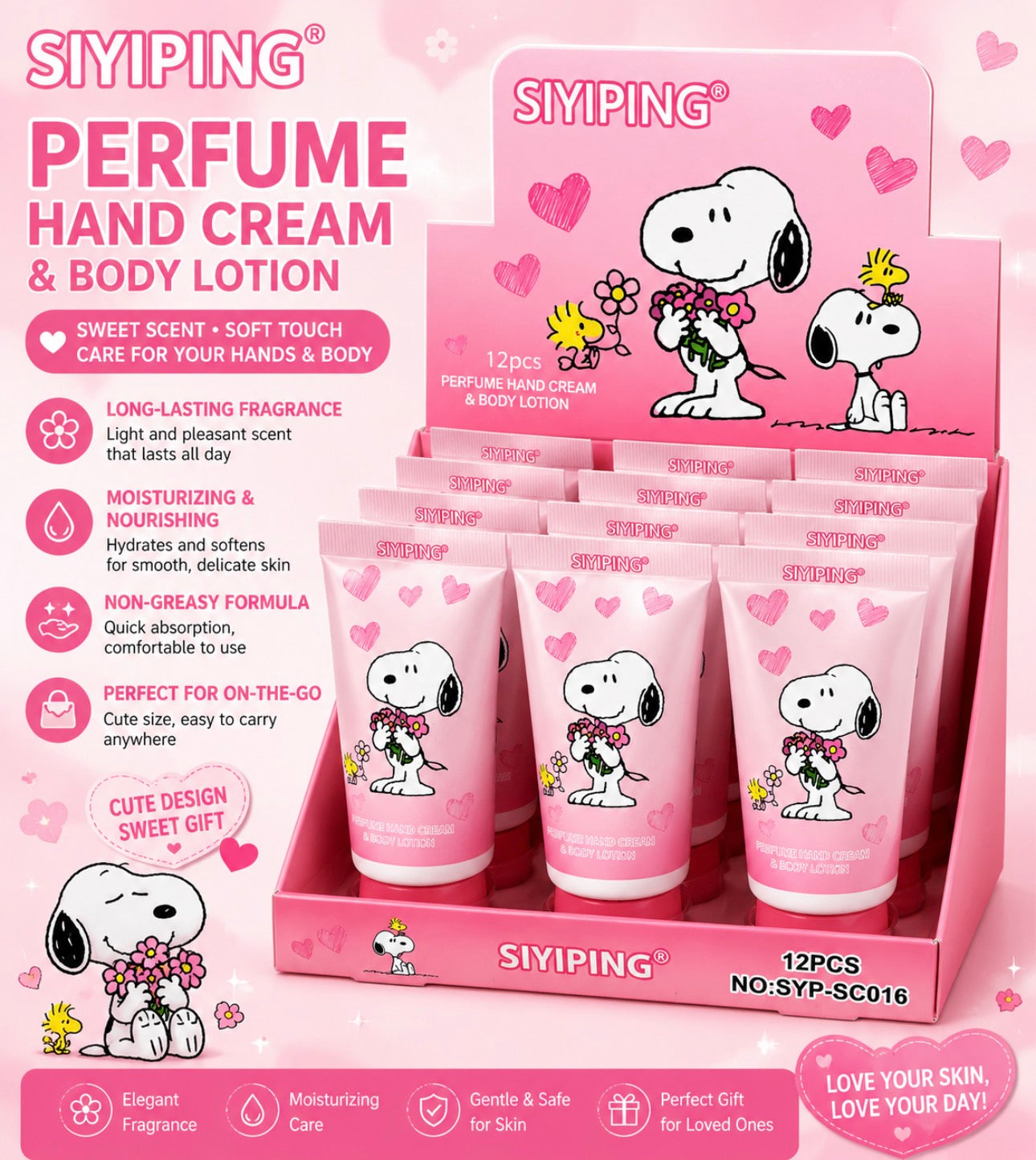 Perfume Hand Cream and Body Lotion (12 Pieces Display)