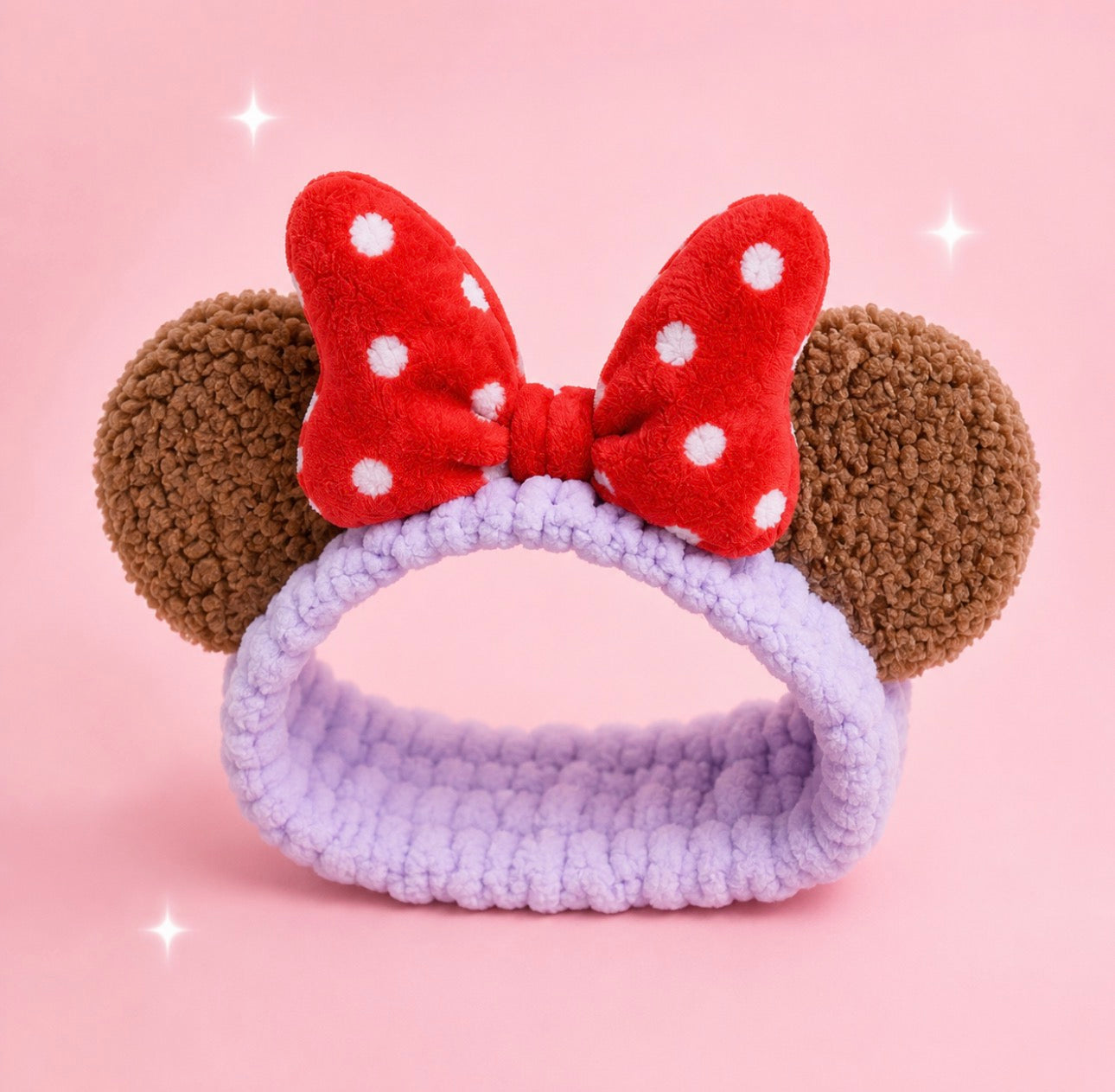 Soft Headband With Bow & Ears             (6 Pieces Assorted Colors)