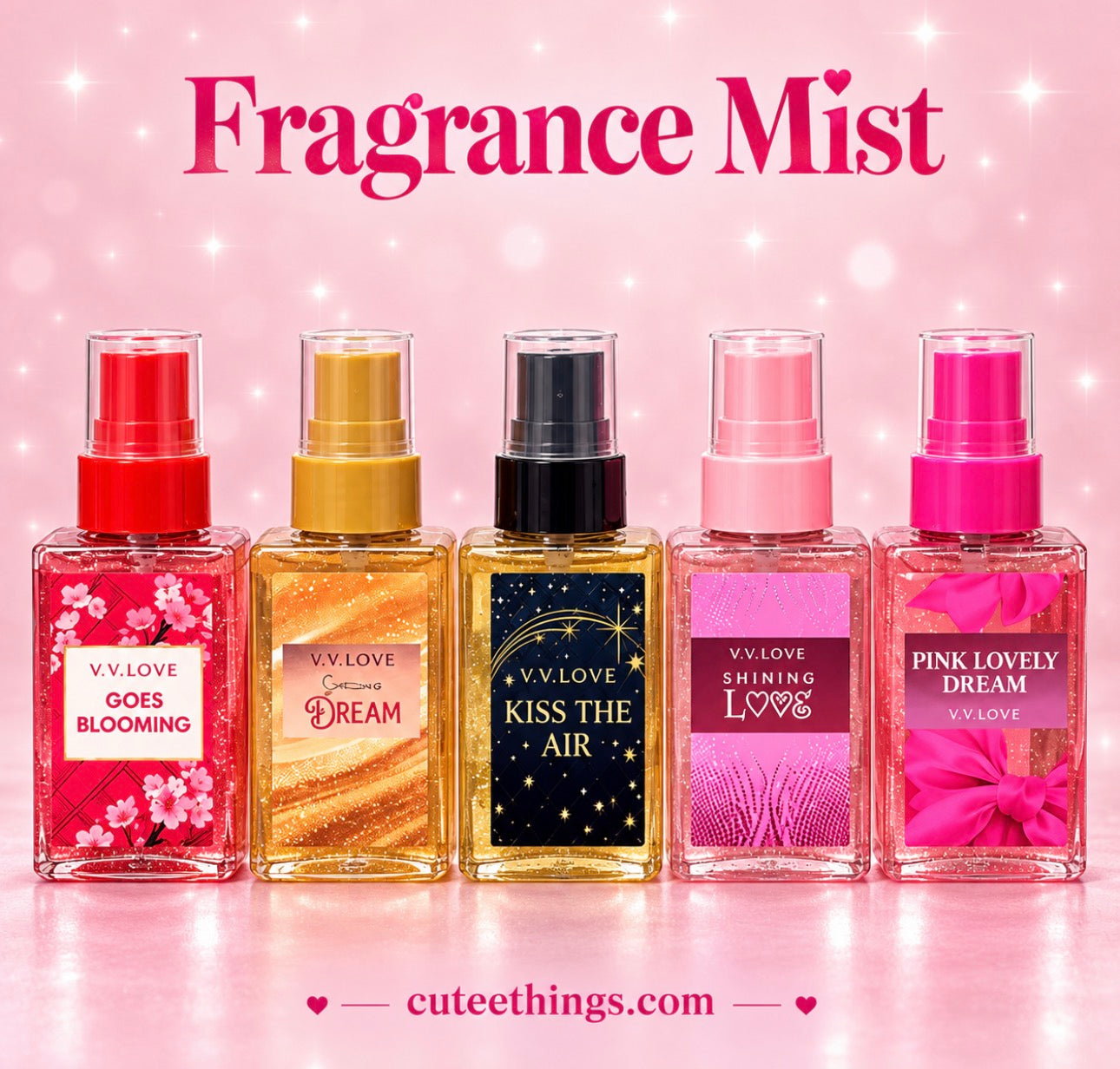 Fragrance Mist with Glitter                   (5 Units)(5 Different Essence)
