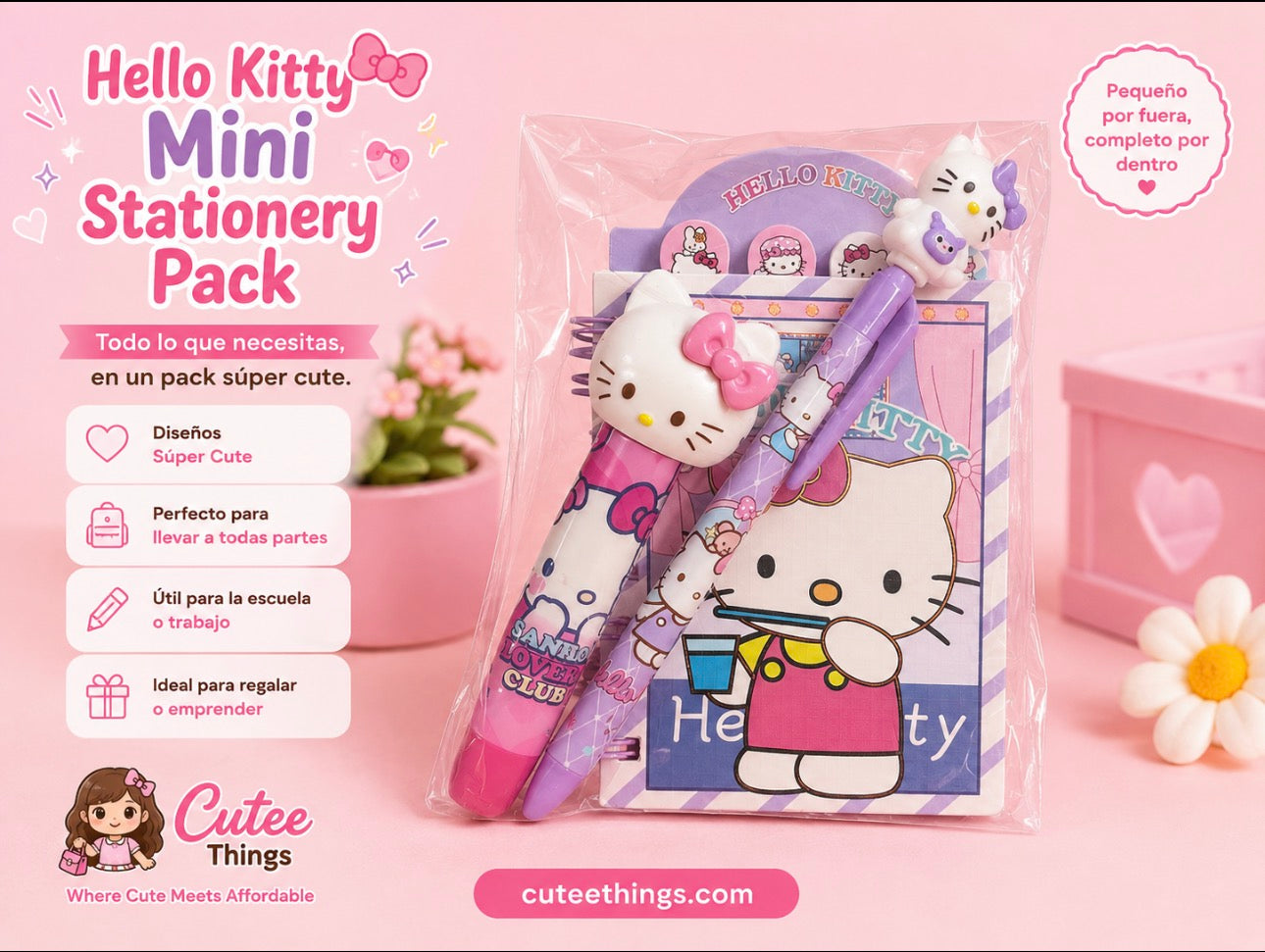 Mini Stationery 3 Pieces Packs                 (6 Packs)