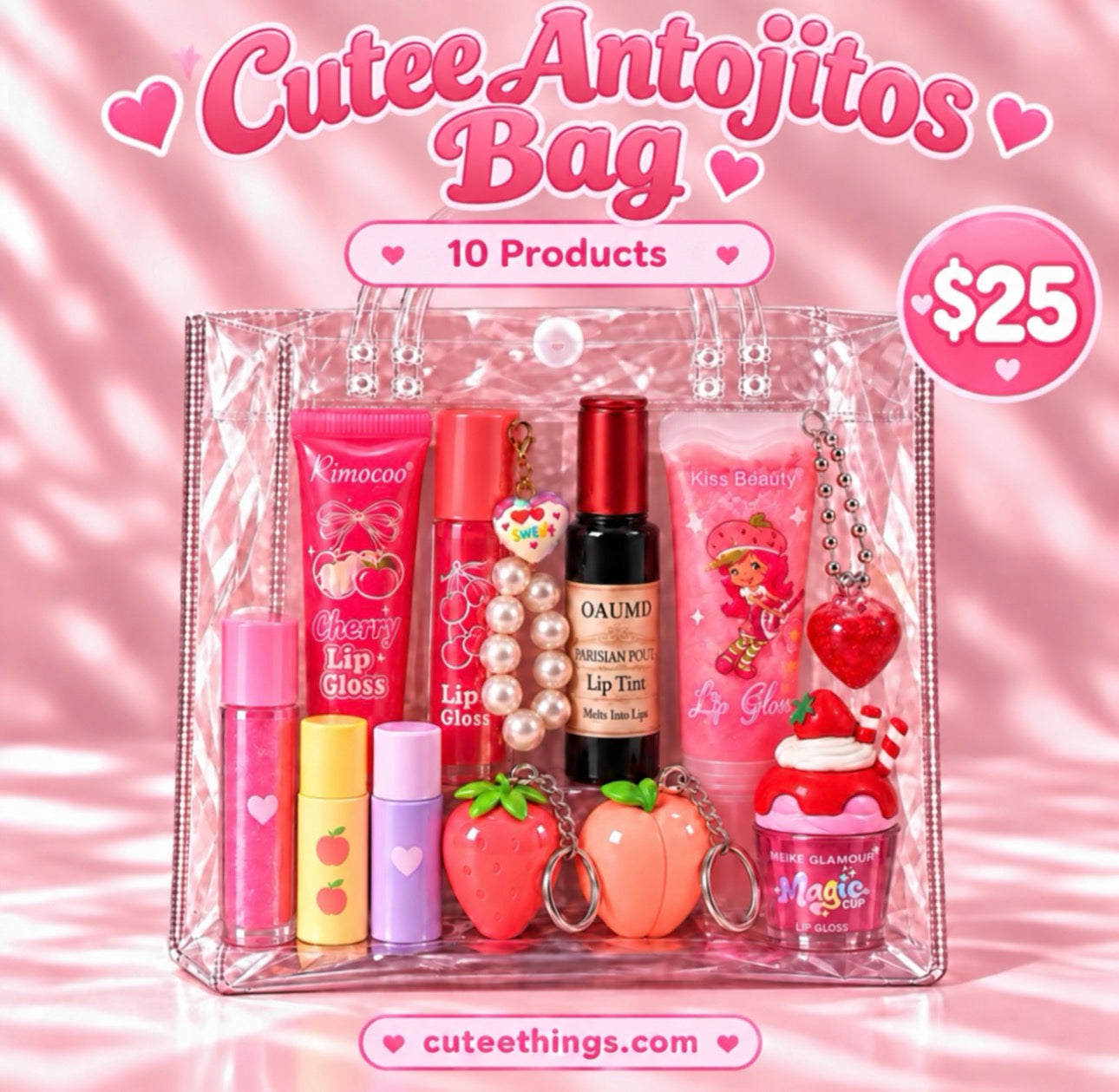 Cutee Antojitos Surprise Bag                      (10 surprise products) makeup-accessories-perfume-skincare-lippies-Stationery etc..