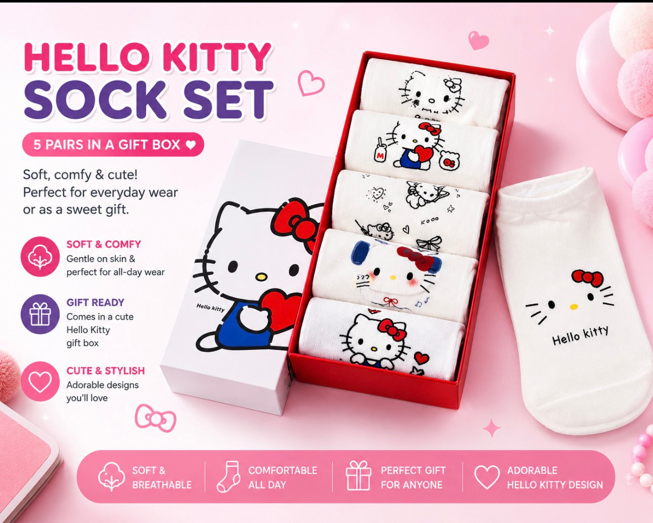 HK socks set in a Cute Box perfect to gift a loved one