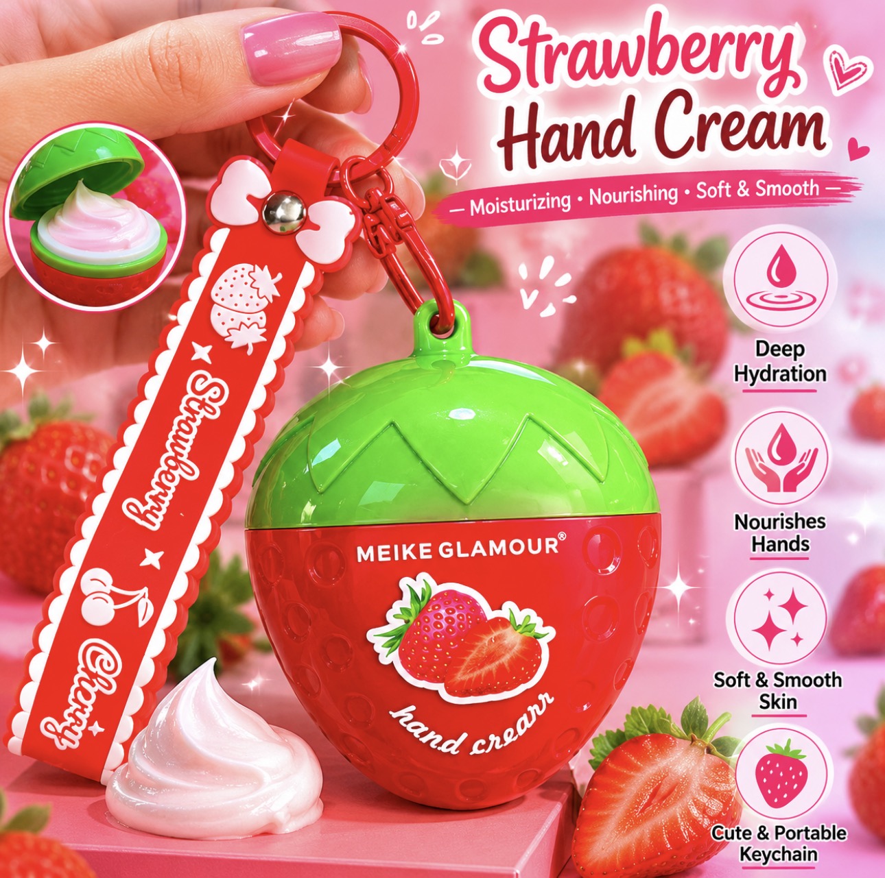 Strawberry Handcream & Keychain