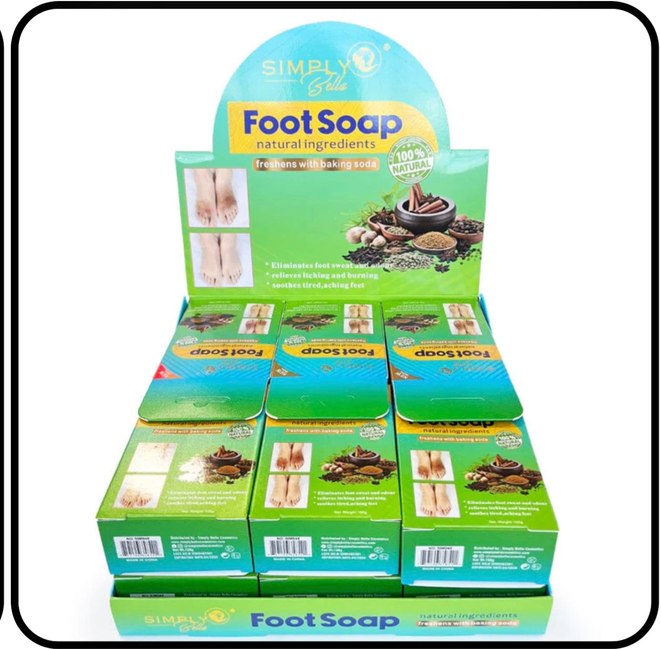 Simply Bella Foot Soap Natural Ingredients with Baking Soda