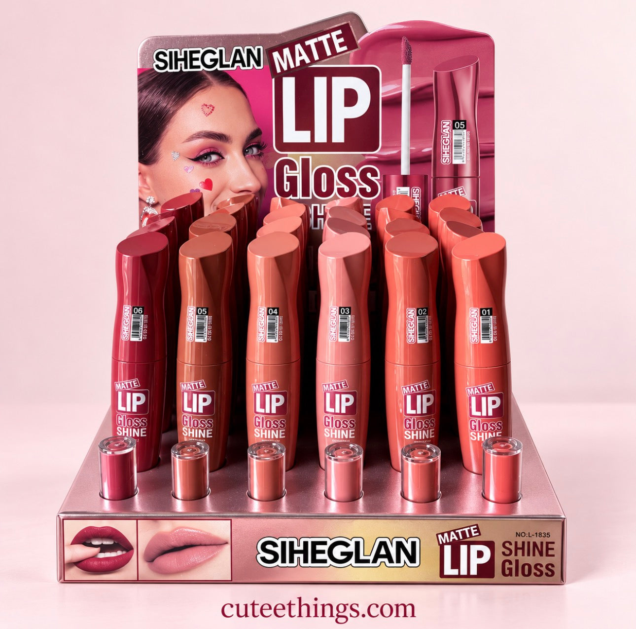 Matte Lip Gloss with Tester.                   (24 Pieces Display)