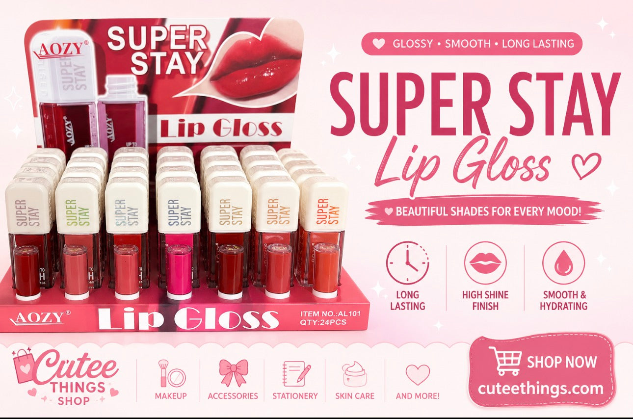 Super Stay Lipgloss                    (Display with 24 Pieces and Samples)
