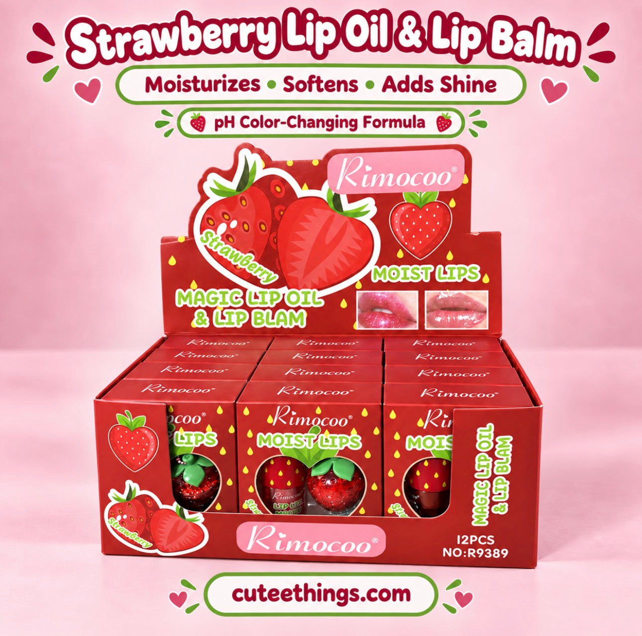 Strawberry Magic Lip oil & LipBalm Sets (6 sets)