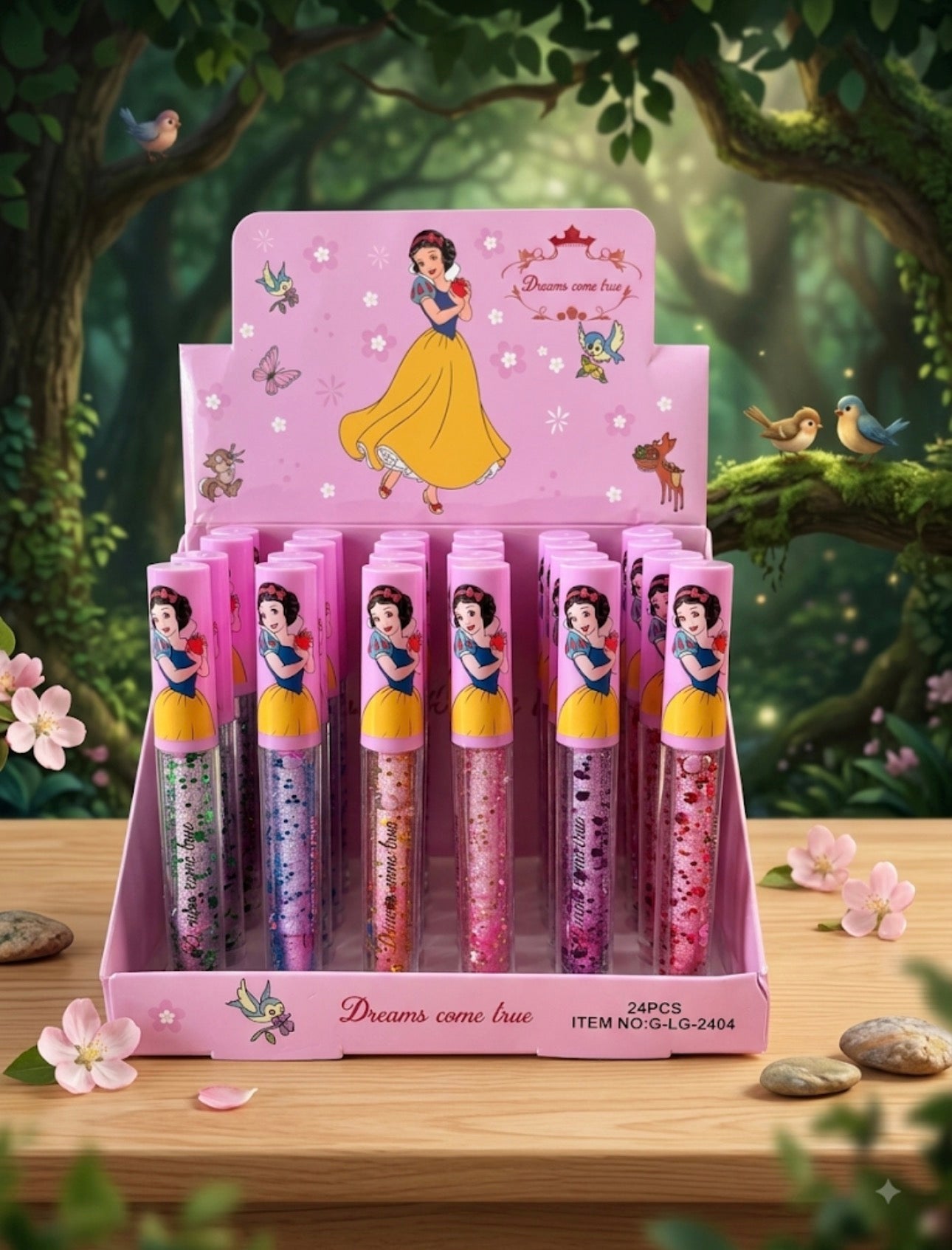 Princess Cute Lipgloss Collection.          (Display with 24 Pieces)