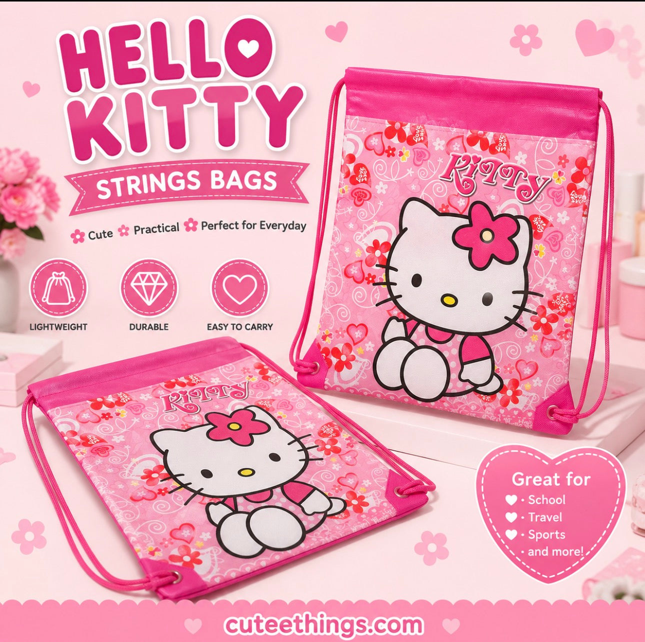HK Drawstring Bags (12 Pieces)
