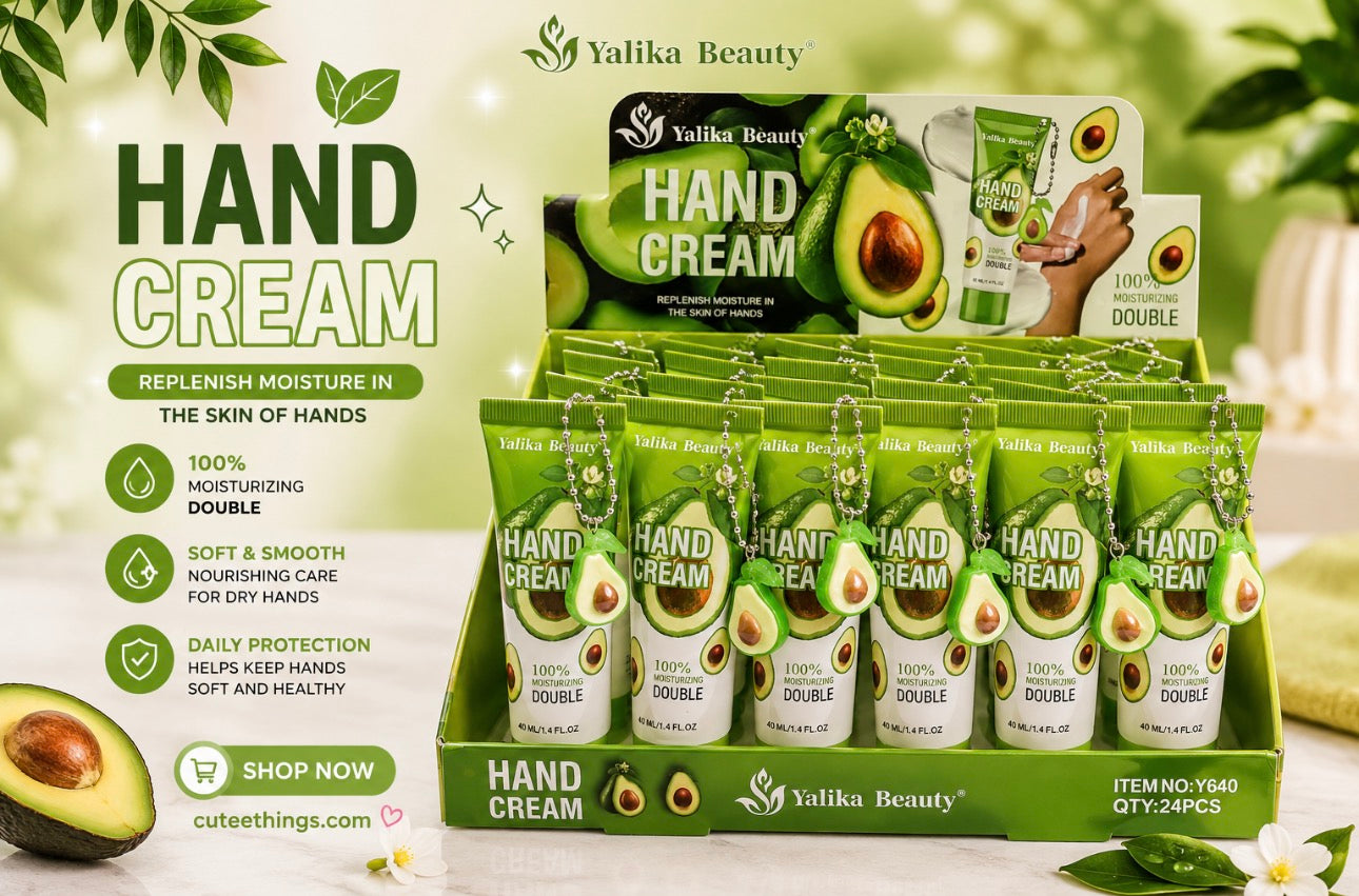 Avocado Moisturizing Hand Cream with Charms (12 Pieces)