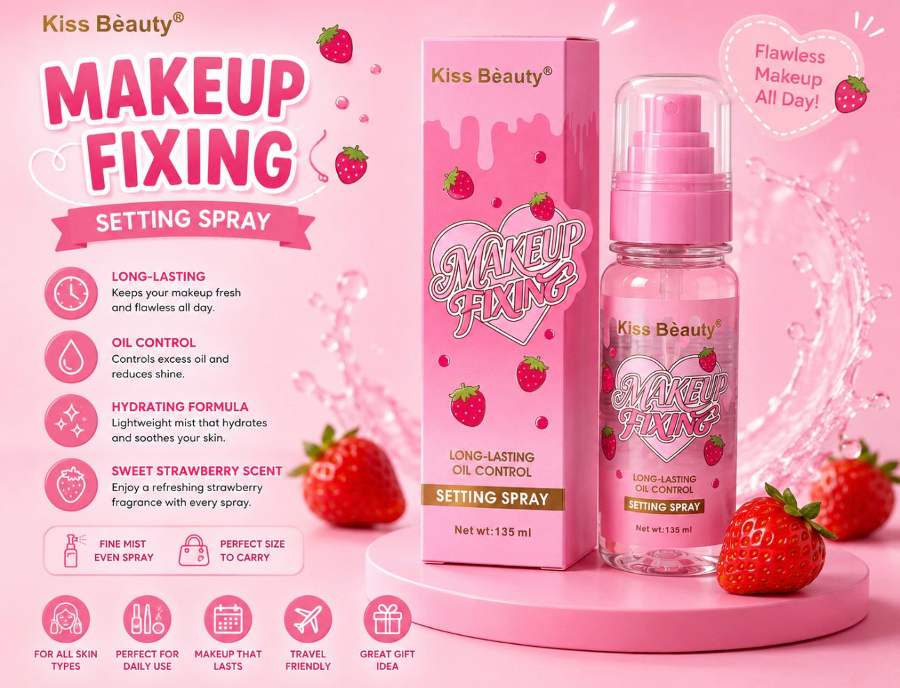 Makeup Setting Spray Long Lasting Oil Control (3 Pieces)