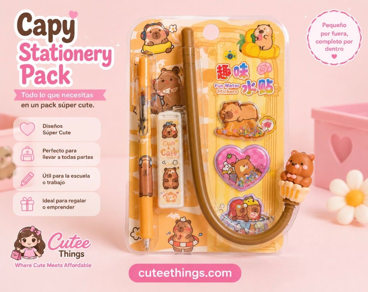 Mini Stationery 3 Pieces Packs                 (6 Packs)