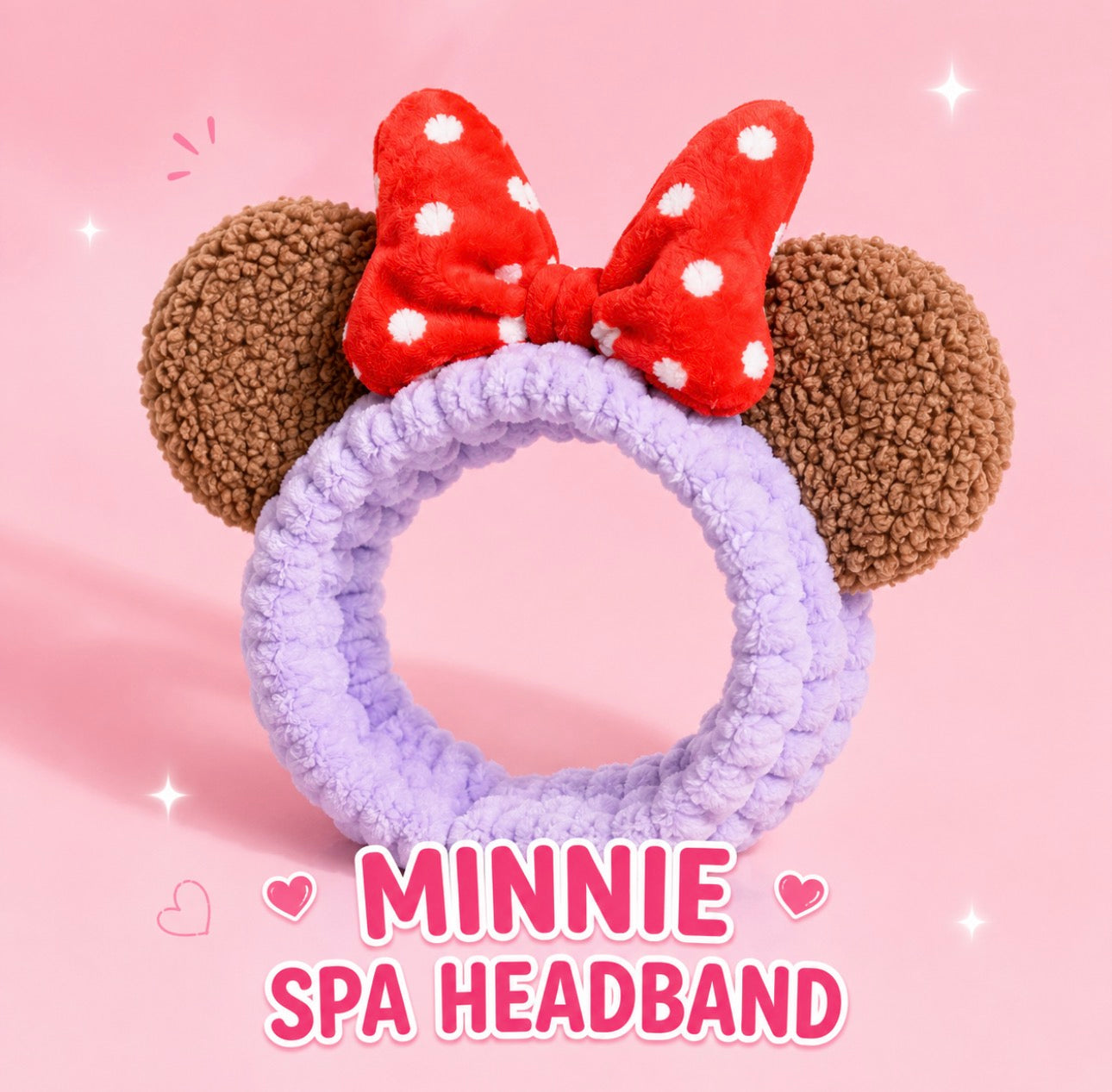 Soft Headband With Bow & Ears             (6 Pieces Assorted Colors)