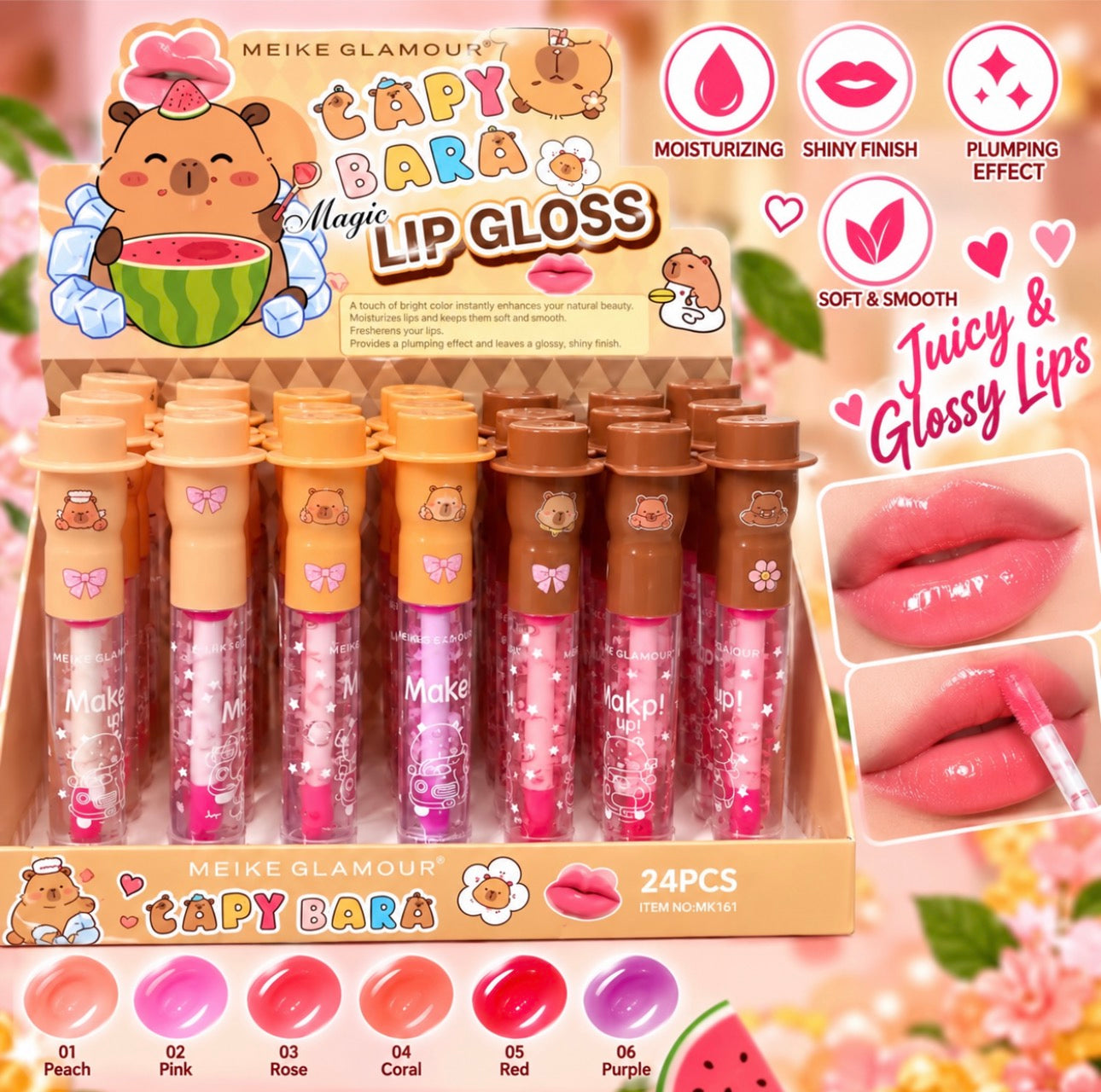 Capibara Magic Lipgloss            (Display with 24 pieces)