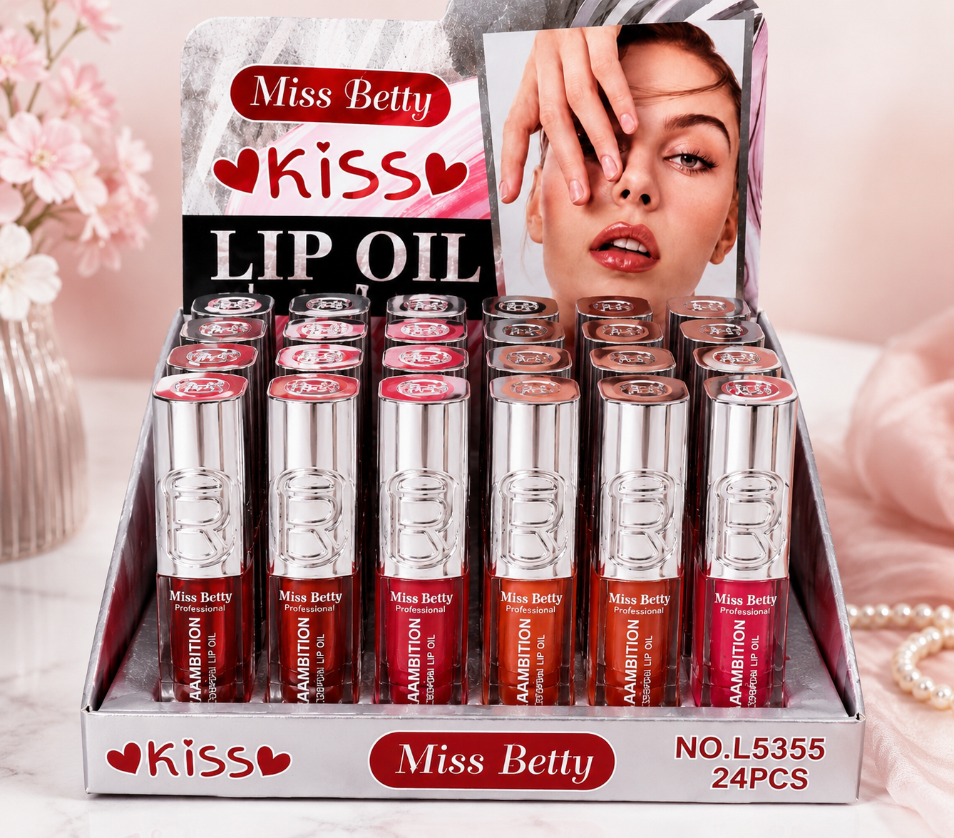 Miss Betty Kiss Lip Oil Set (24 Pieces)