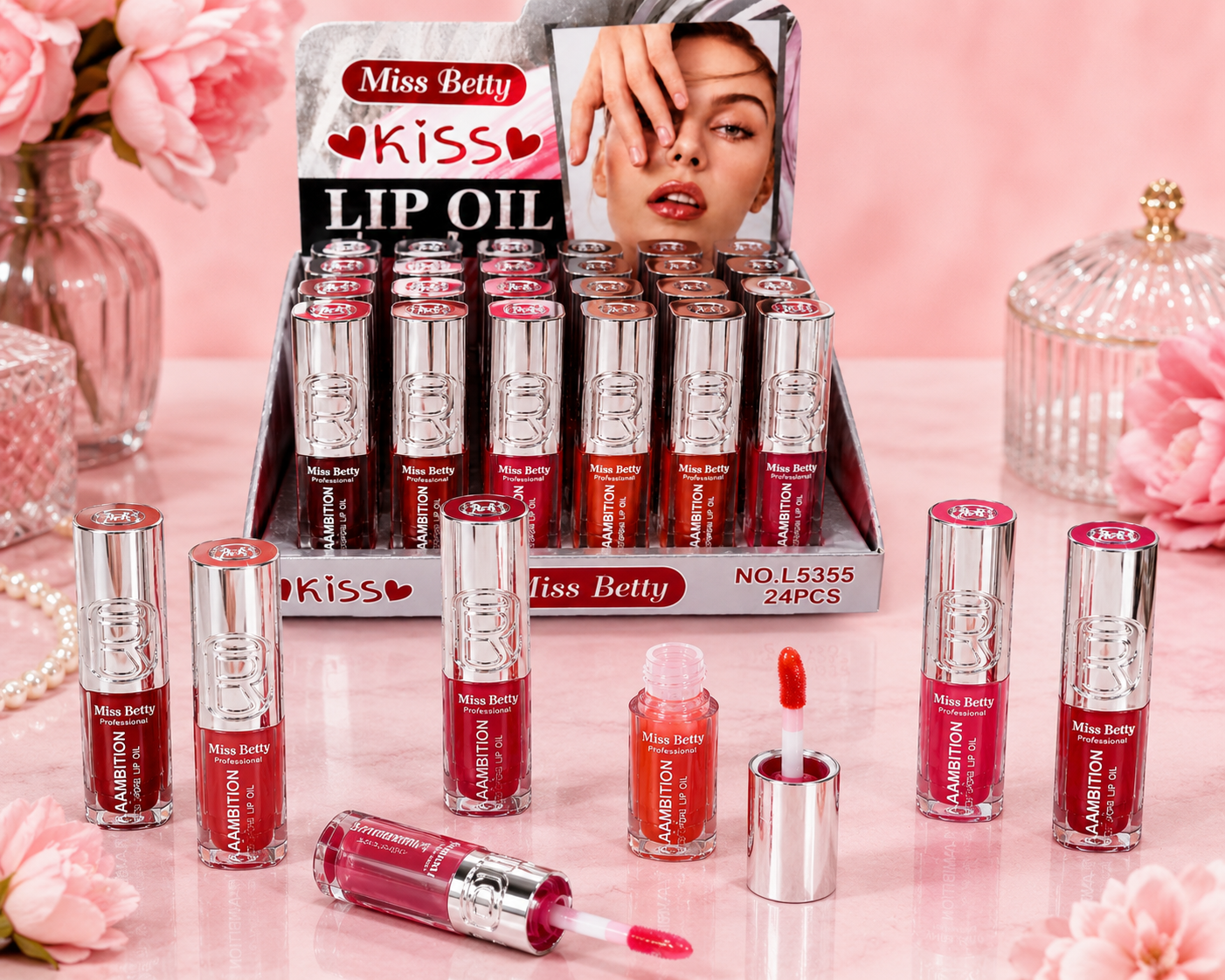 Miss Betty Kiss Lip Oil Set (24 Pieces)