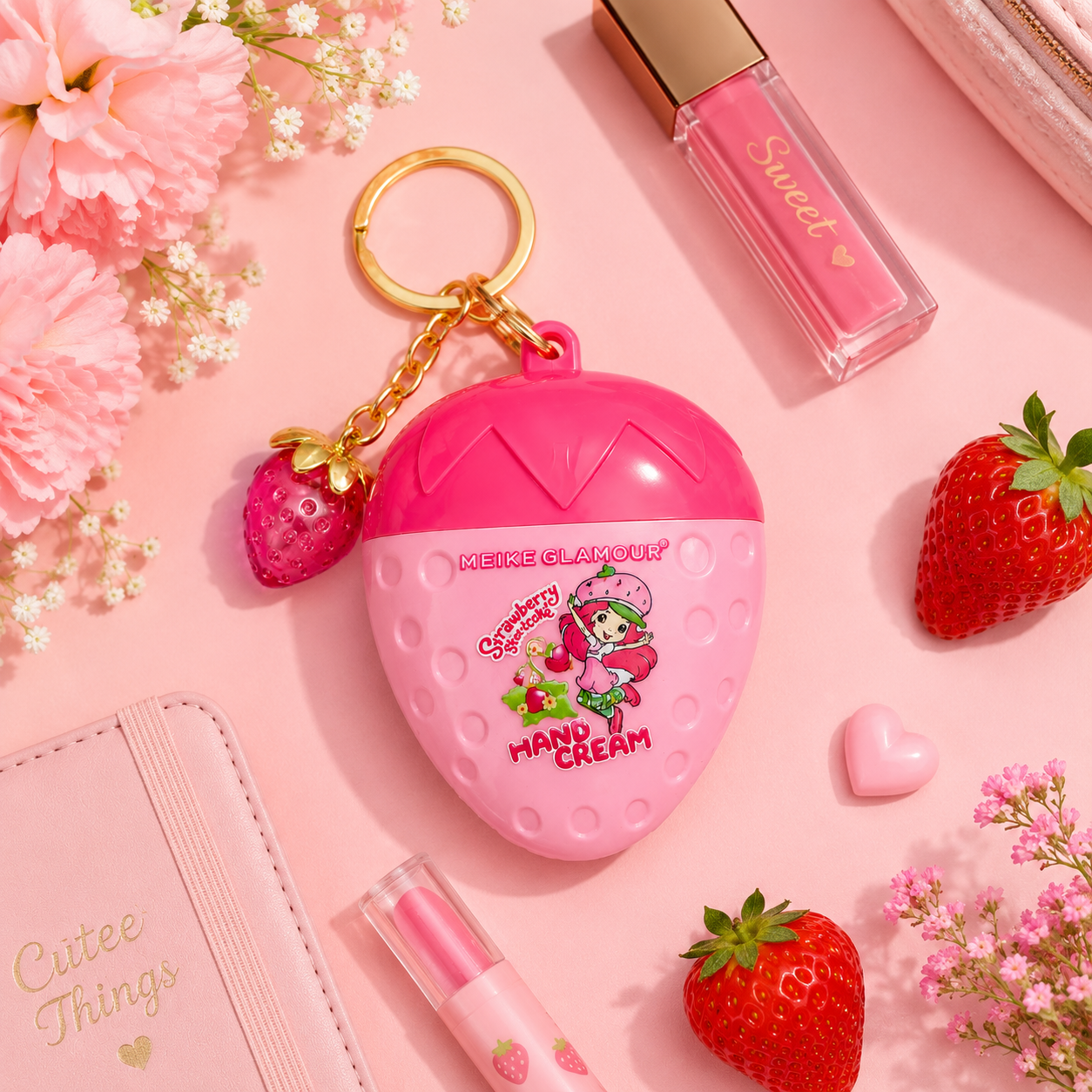 Strawberry Hand Cream with Keychain (1 piece)